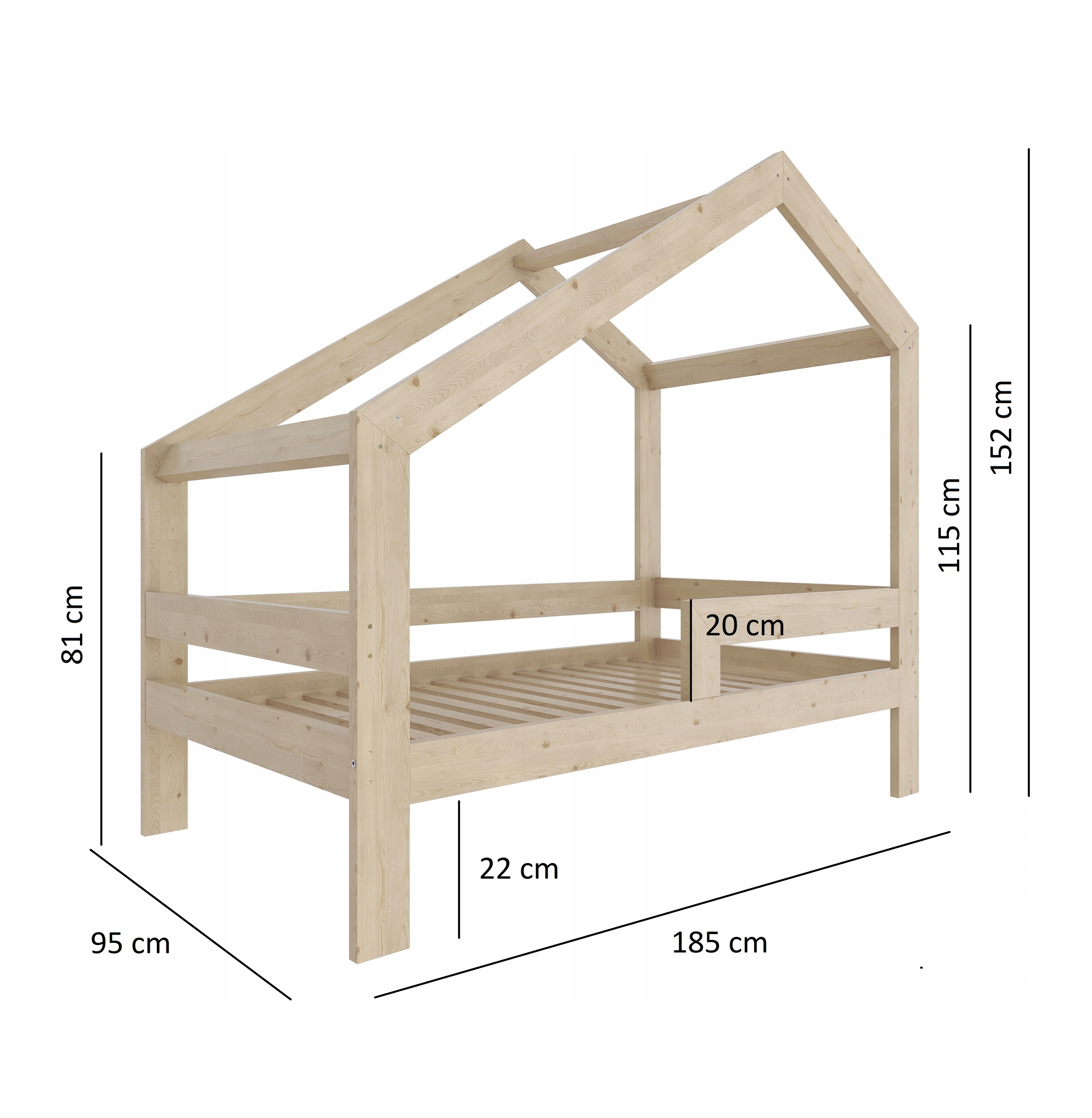ŁÓŻKO DOMEK DZIECIĘCE 180x90 DLA DZIECI +STELAŻ W3 Marka inna