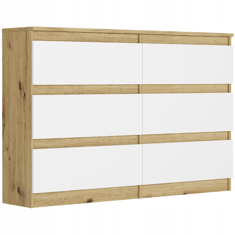 KOMODA 120CM SZAFKA 6 SZUFLAD R-120 ARTISAN MIX