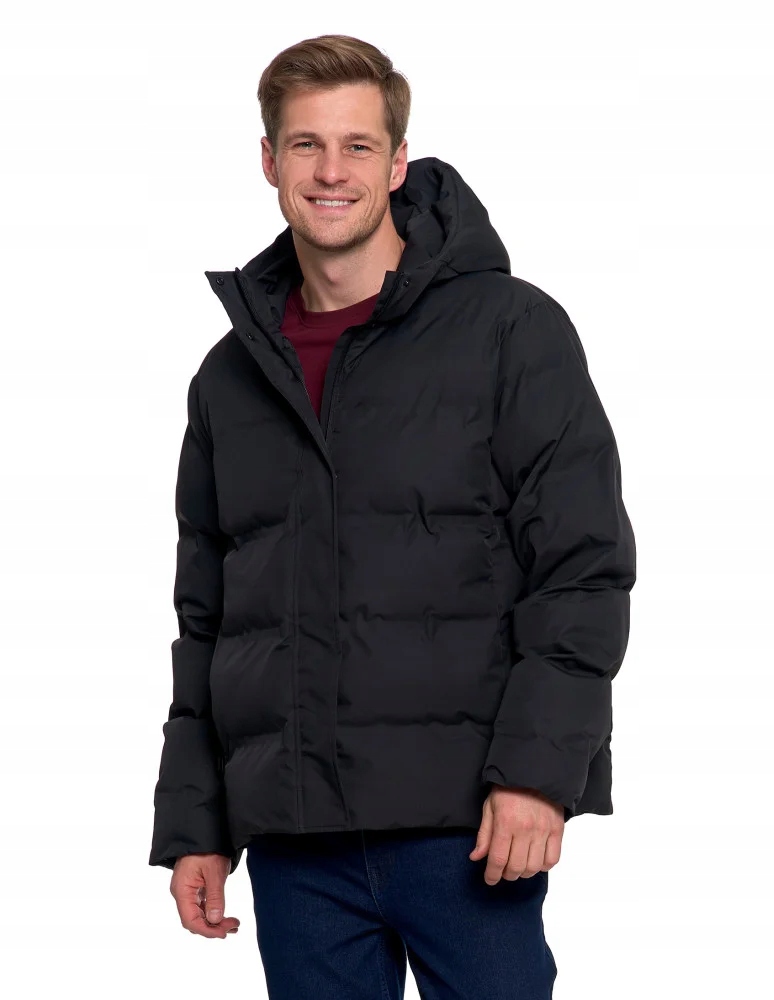 Pánská prošívaná bunda s kapucí Zimní teplá na zip Módní Moraj M