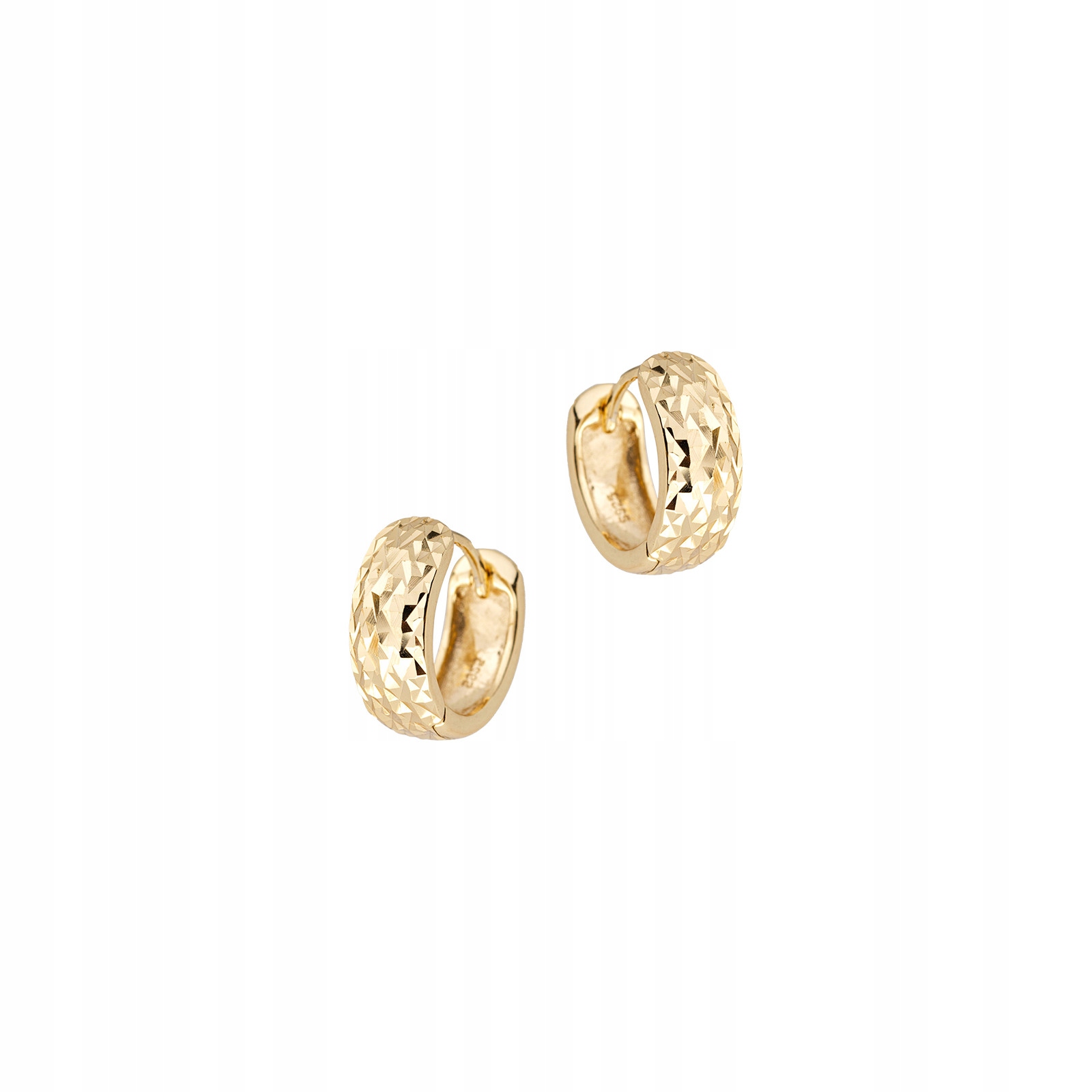 Stříbrné pozlacené náušnice 925 Diamantované kroužky II