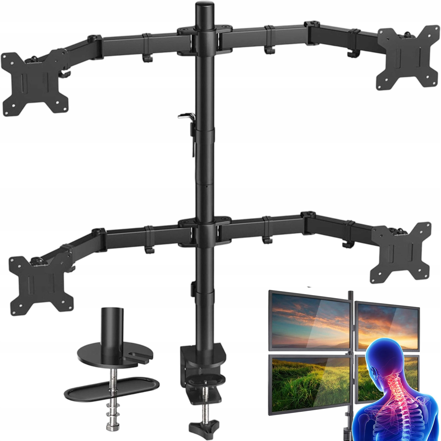 Držák Stolního Monitoru 13-32'' Vesa 75X75 100X100 MM Nastavitelná Výška