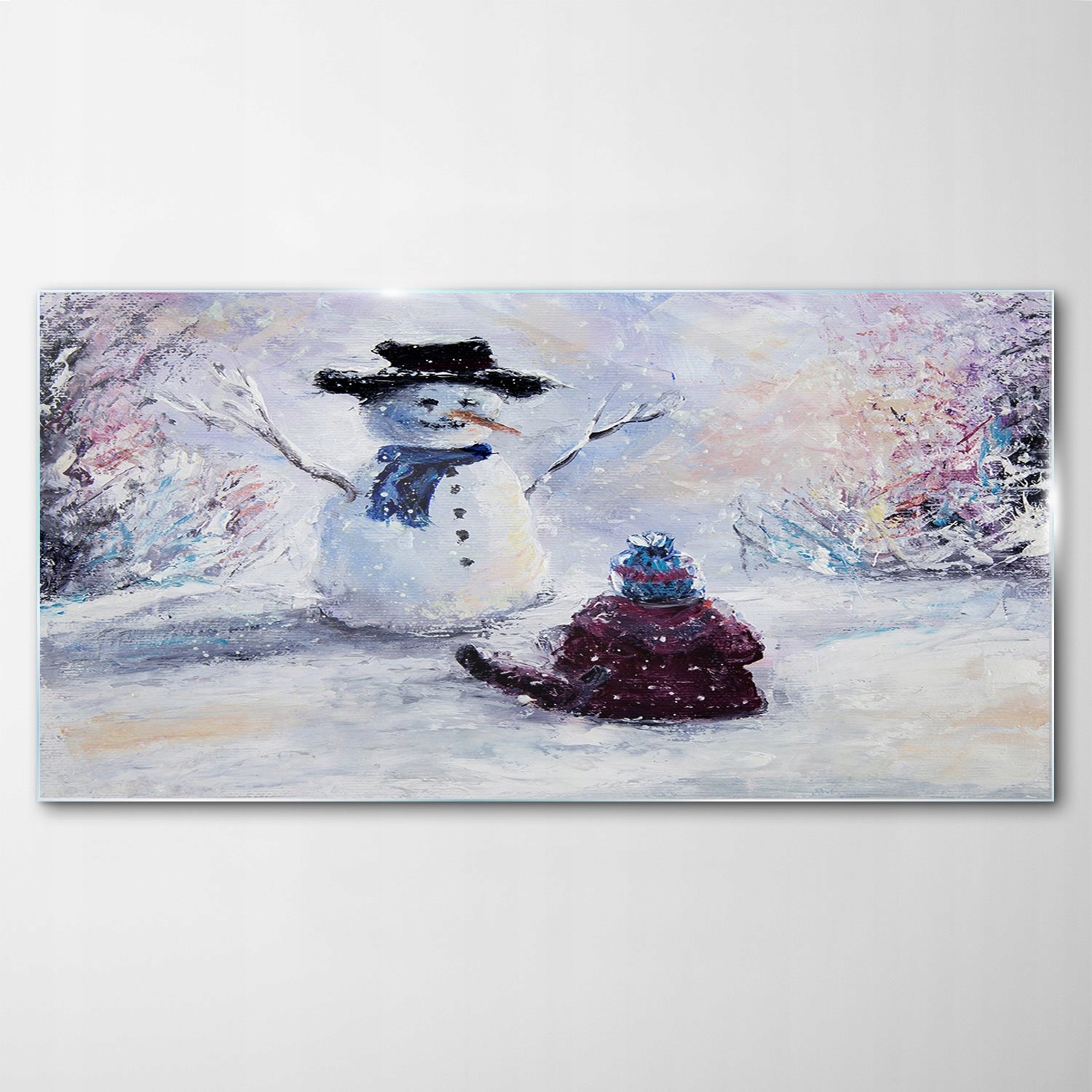 

Obraz na Szkle Dekor Bałwan Dziecko Zima 140x70