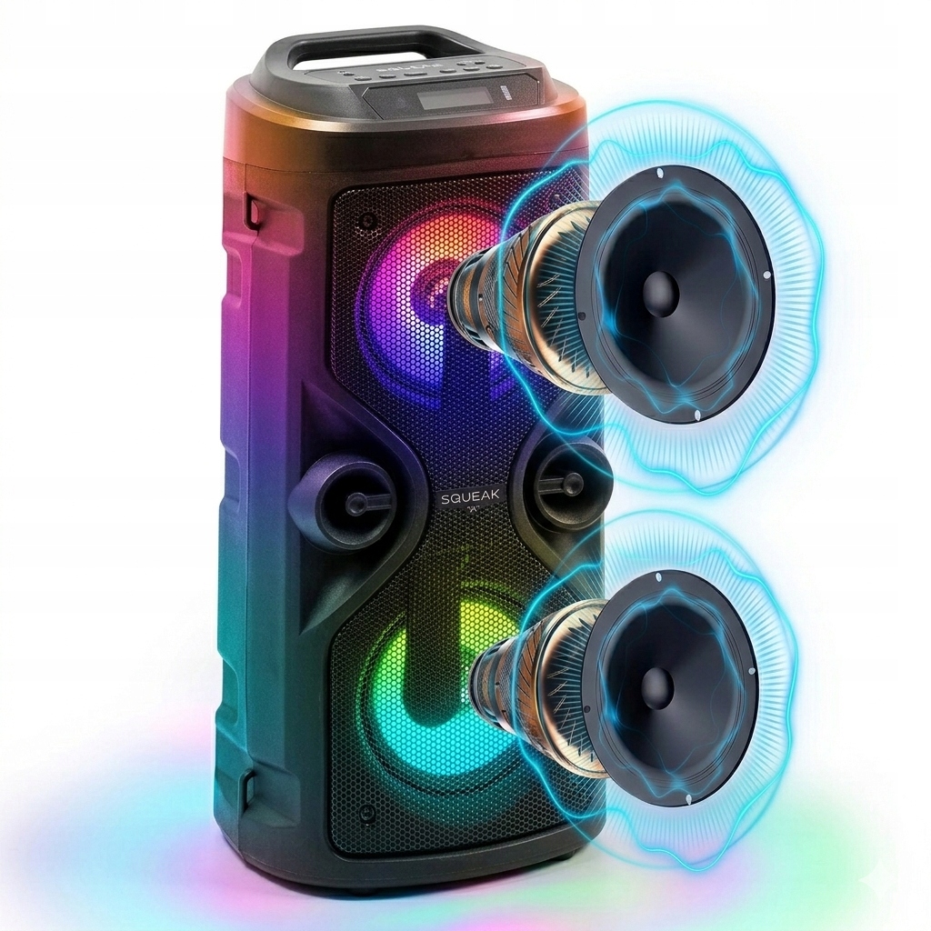 Głośnik Kolumna Bluetooth Bt Przenośny z Radiem Mikrofon Karaoke Mocny Bass