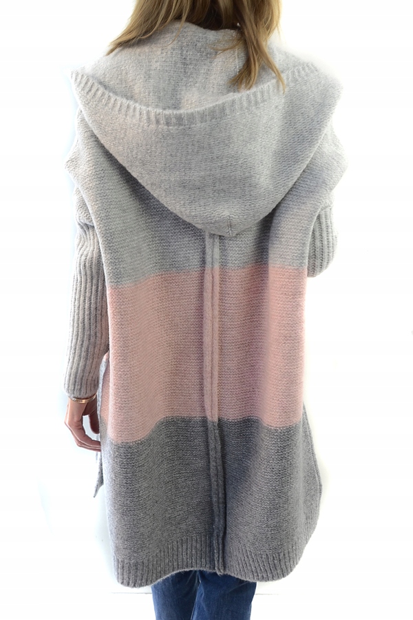 SWETER Kardigan z Kapturem Polska Marka inna