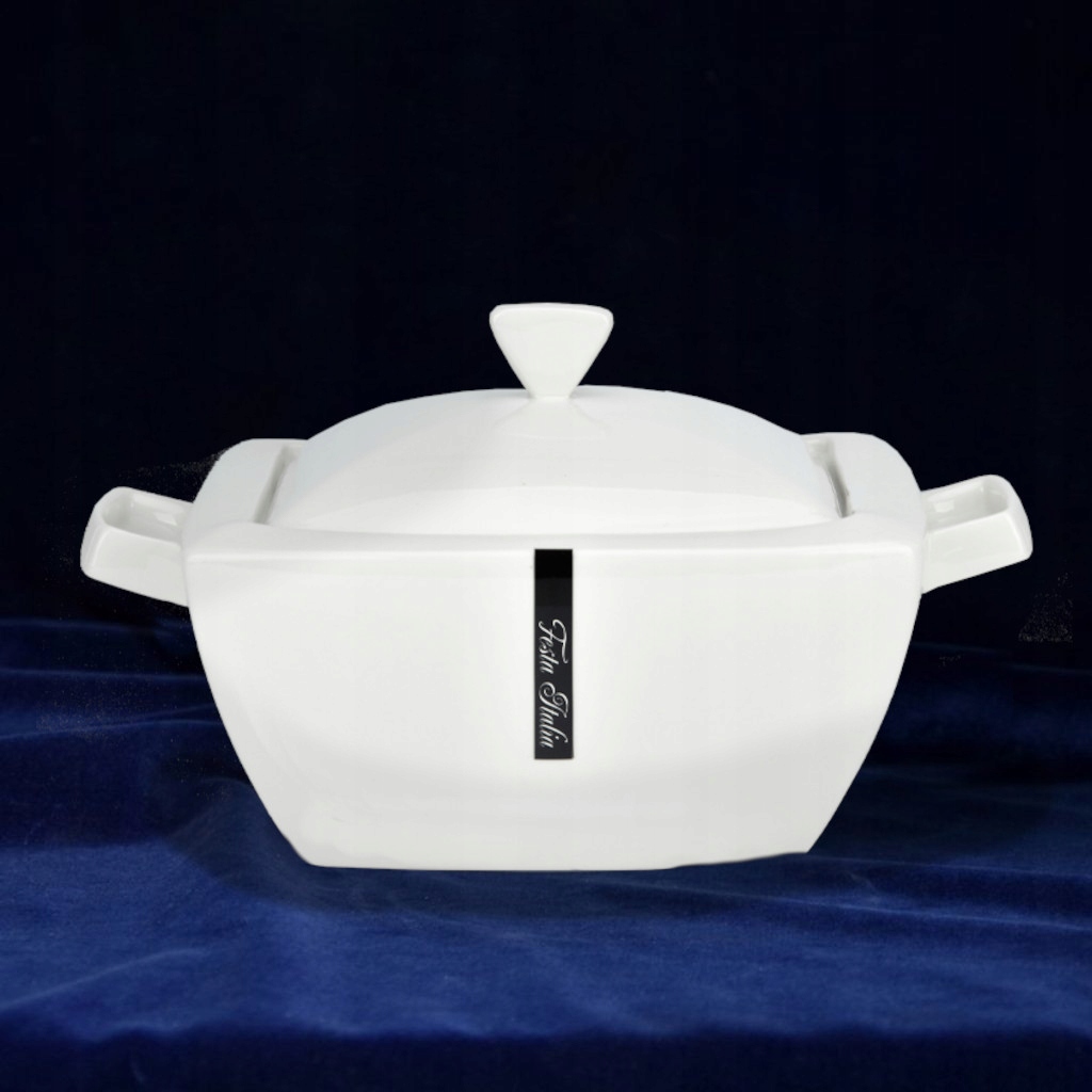 WAZA DO ZUPY BIAŁA PORCELANA DO ROSOŁU BARSZCZU KOMUNIJNA KWADRATOWA 3,8L Marka Festa Italia