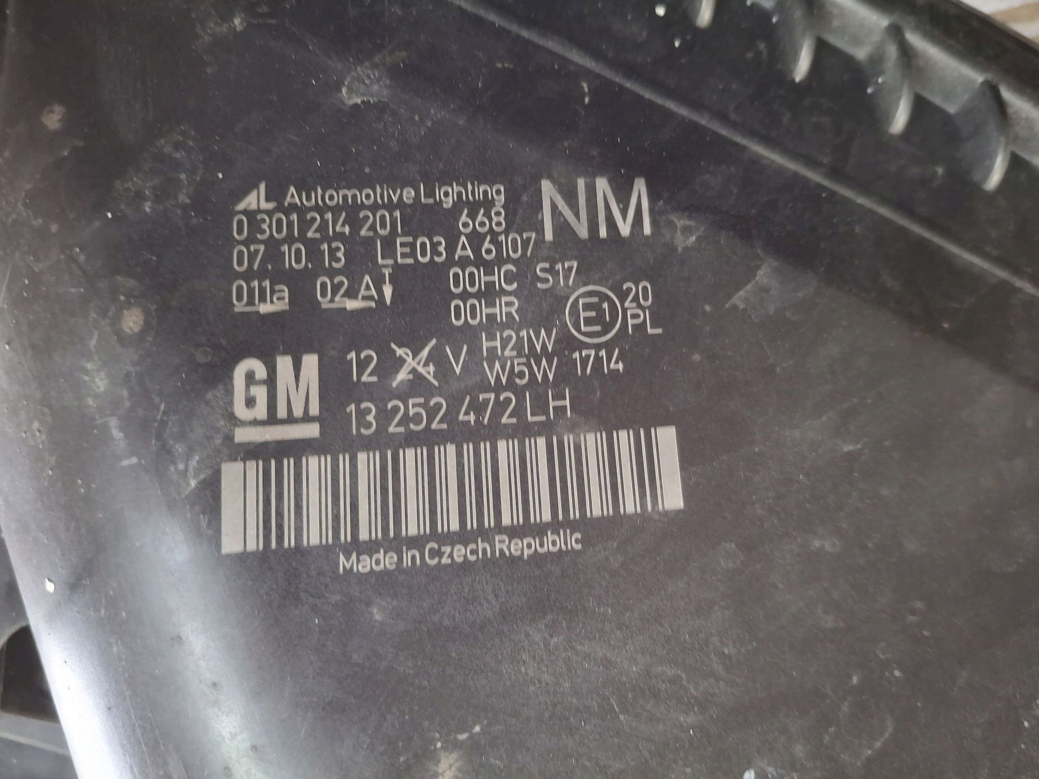 light left front OPEL ZAFIRA B 2005R->2008R