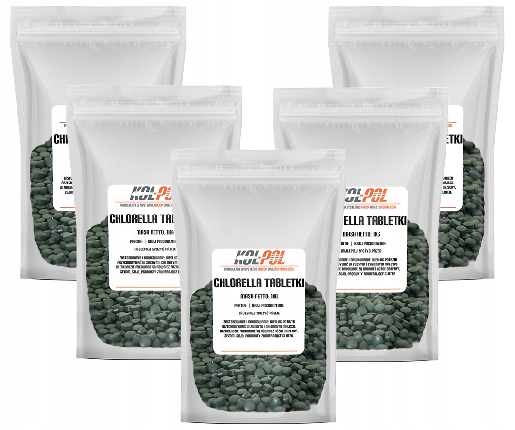 

Chlorella Tabletki 5kg 20000 tabletek algi detox