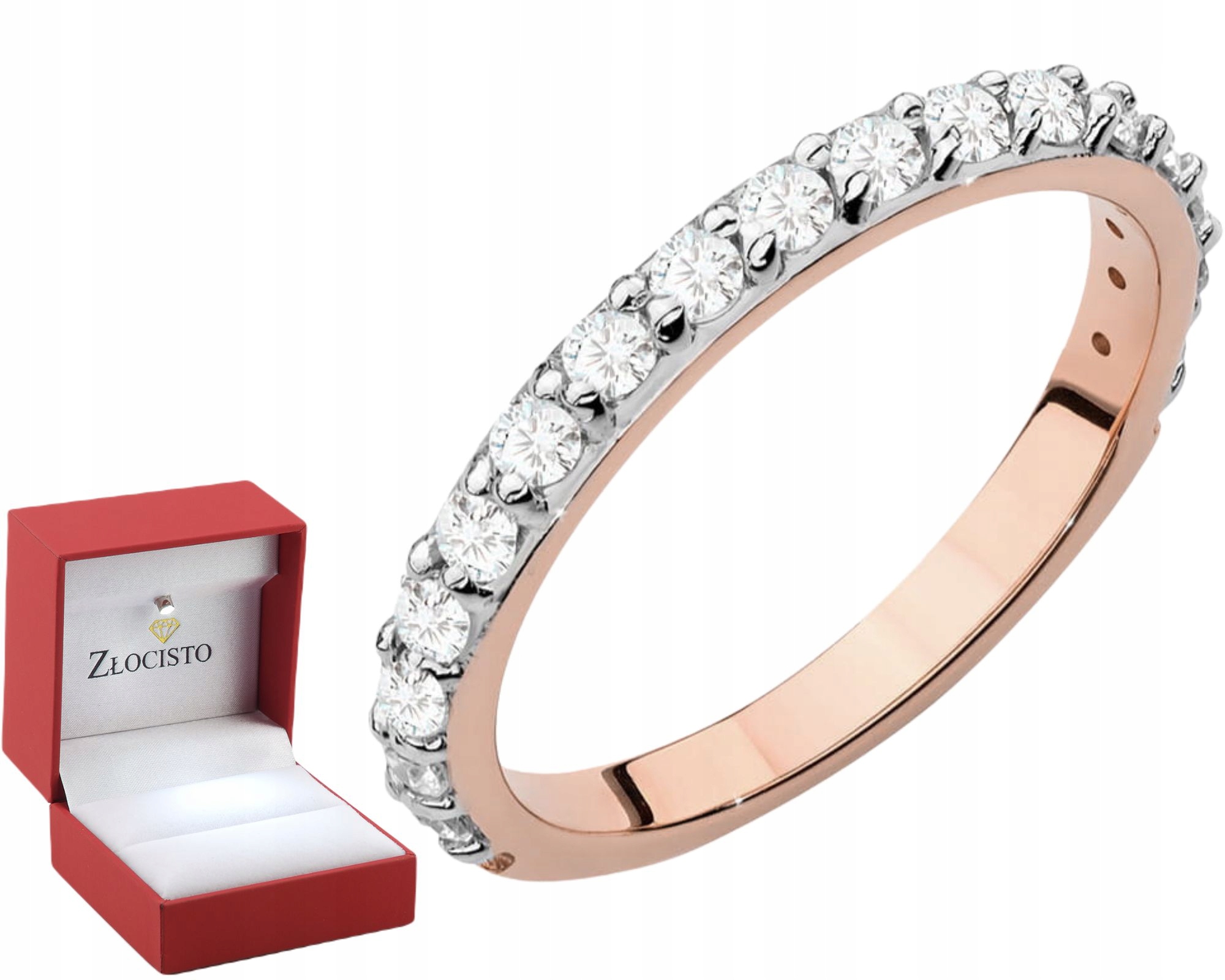 Růžové Zlato Prstýnek Laboratorní Brilianty 0,34 Ct 585 Gravírování Bonus