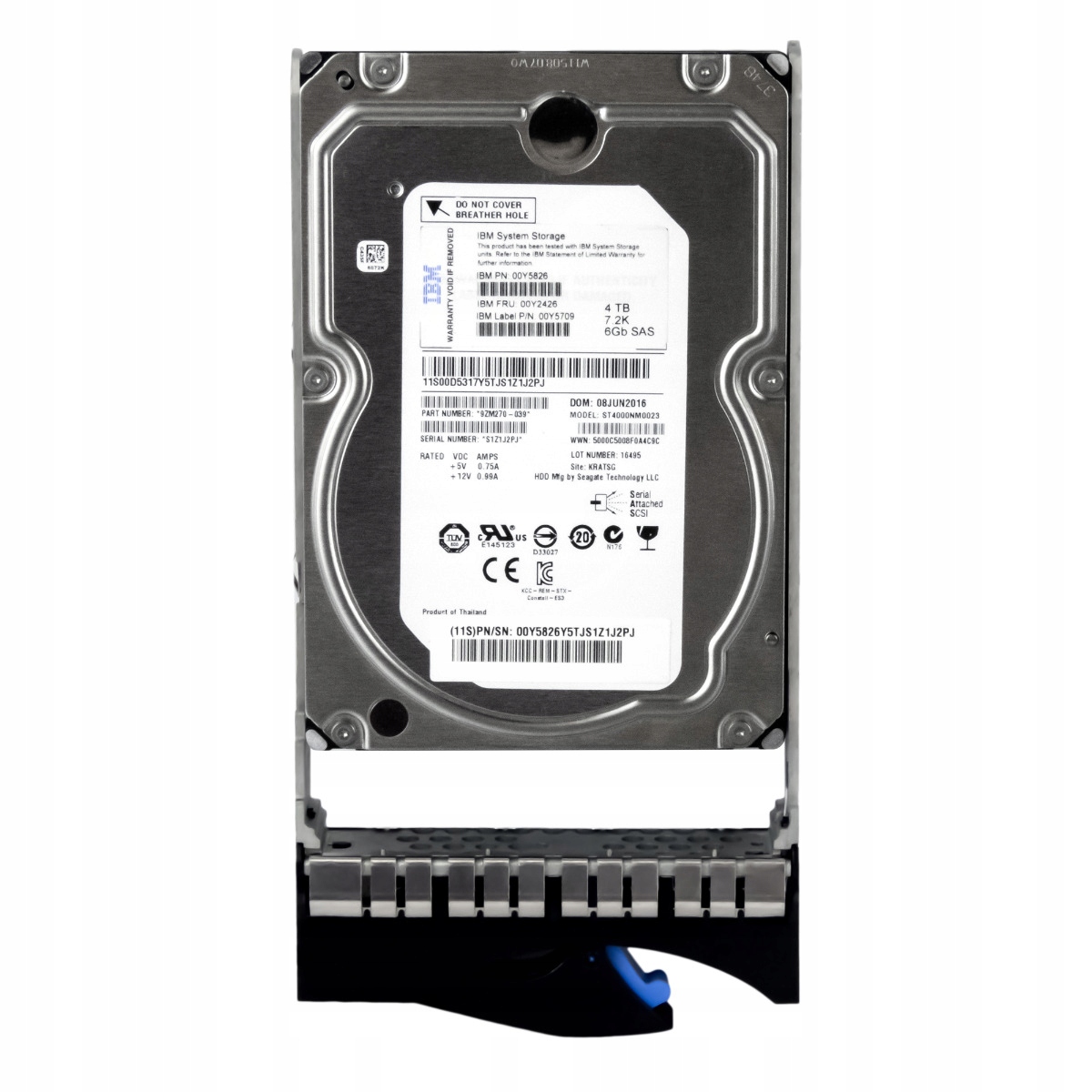 Ibm 00Y2426 00Y5826 4TB 7.2K 128MB SAS-2 3.5'' ST4000NM0023