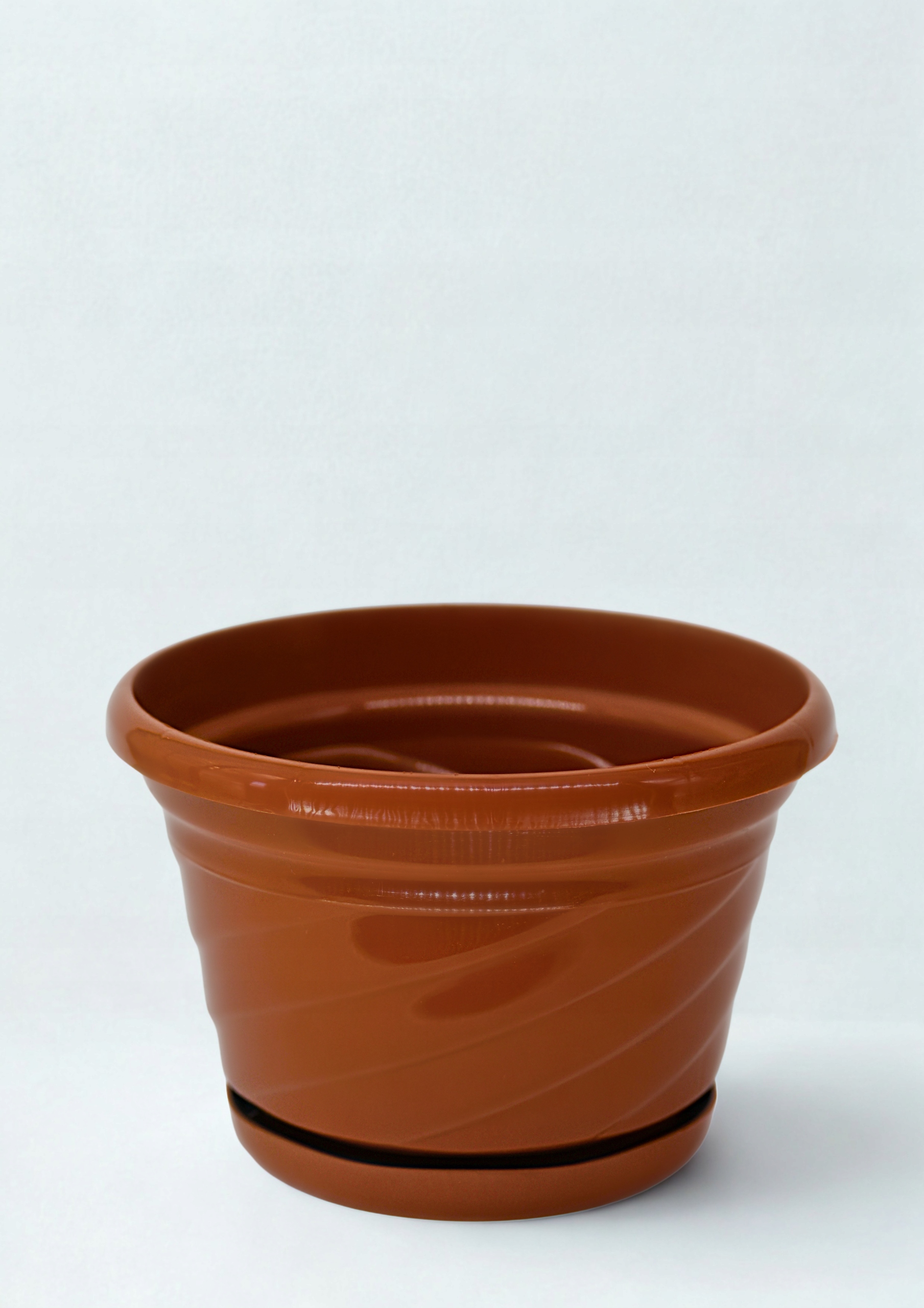 Nowoczesna doniczka z podstawką 15 cm, Eko, UV Odporna, Terracotta