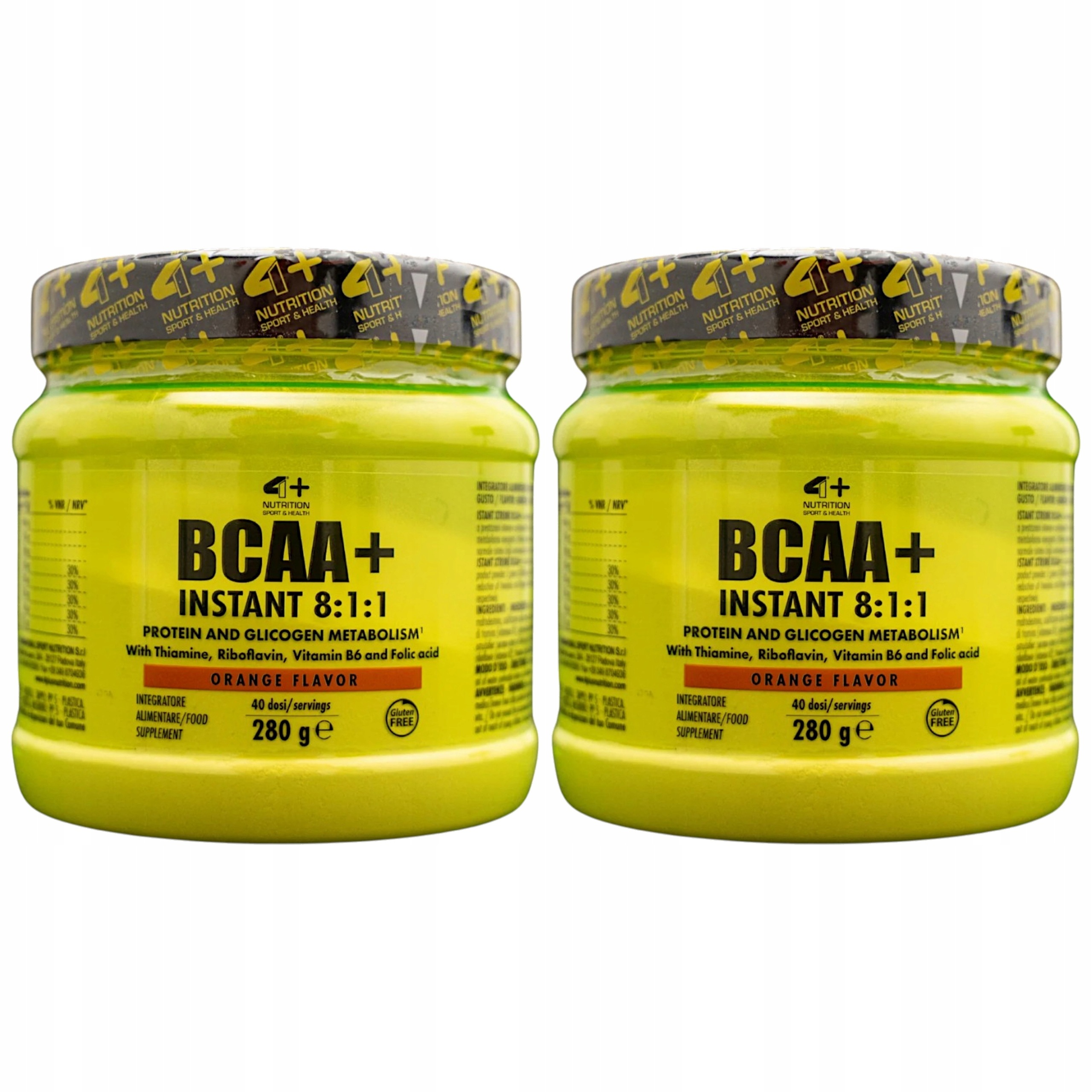 2x Bcaa 4+ Nutrition 8:1:1 Aminokyseliny Regenerace Vitamíny Příchuť Pomerančů
