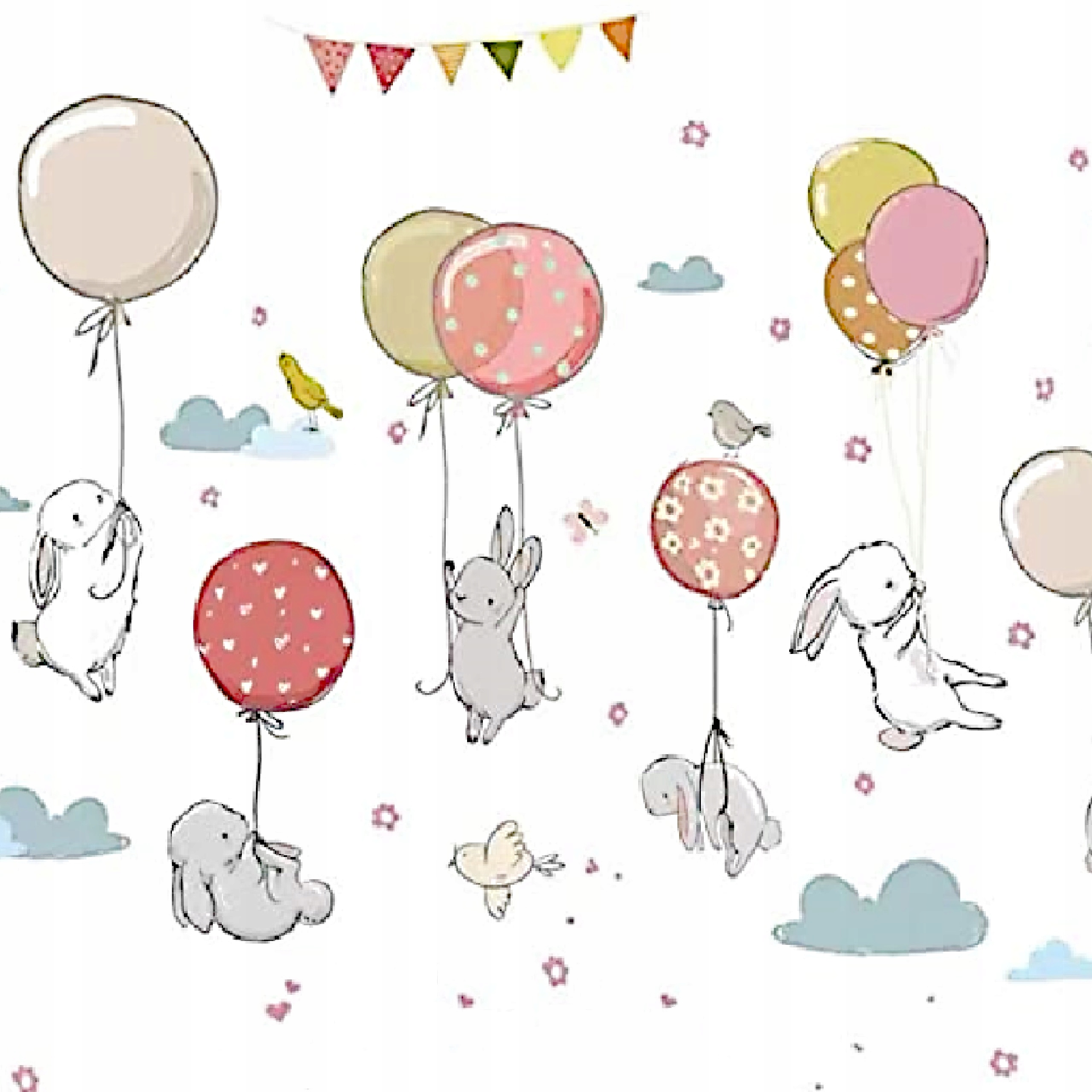 

Naklejki Na Ścianę Króliczki Chmurki Balony Dzieci