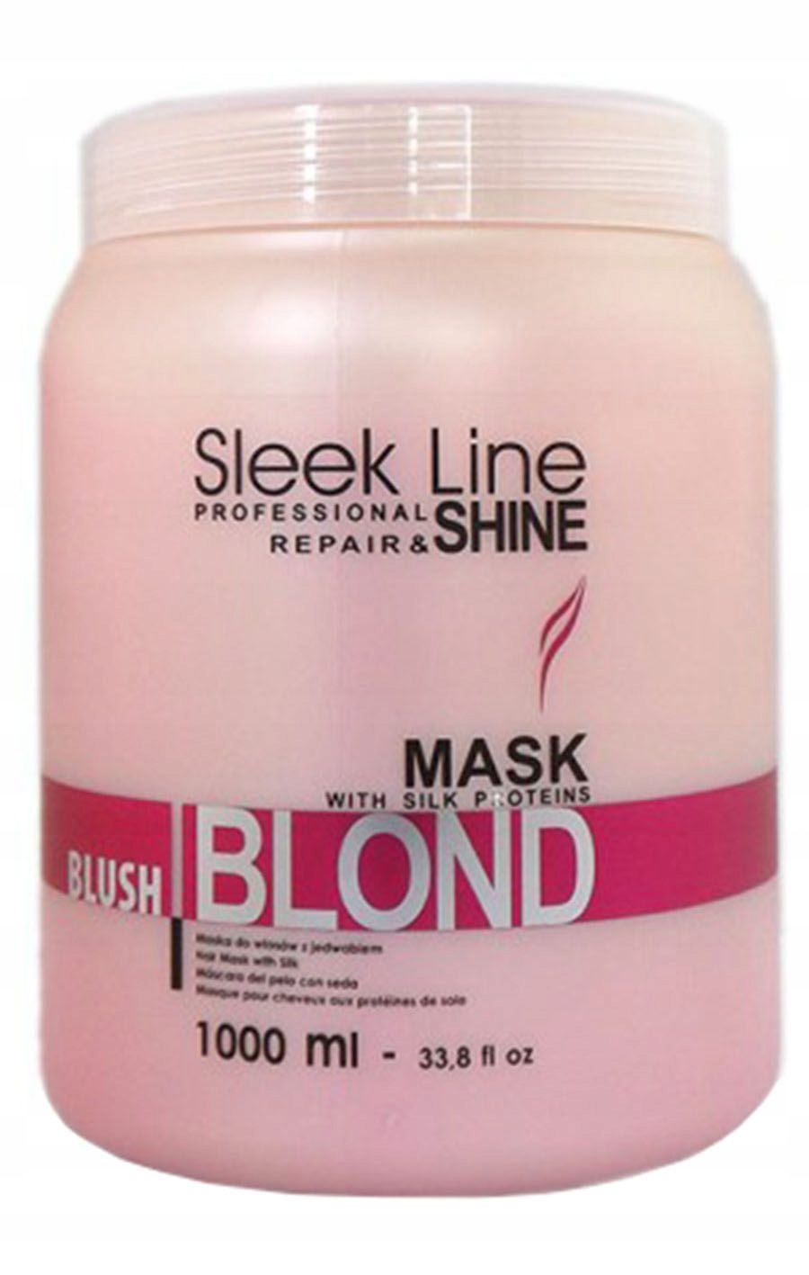 Maska do włosów Stapiz 1000 ml Sleek Line Blush Blond Mask Działanie prostowanie i wygładzenie