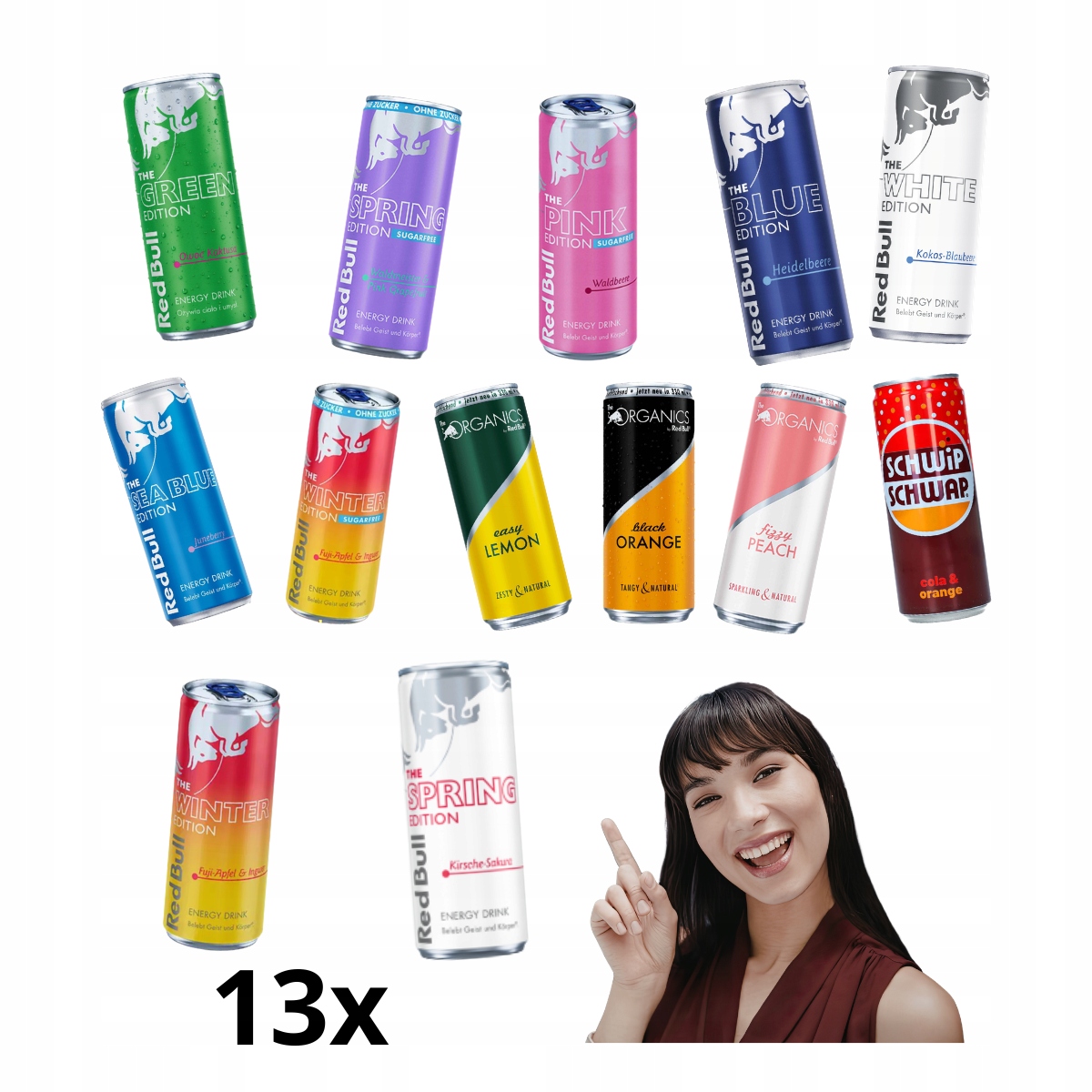 Napój Energrtyczny Red Bull MIX Smaków 13 x 250 ml Z De