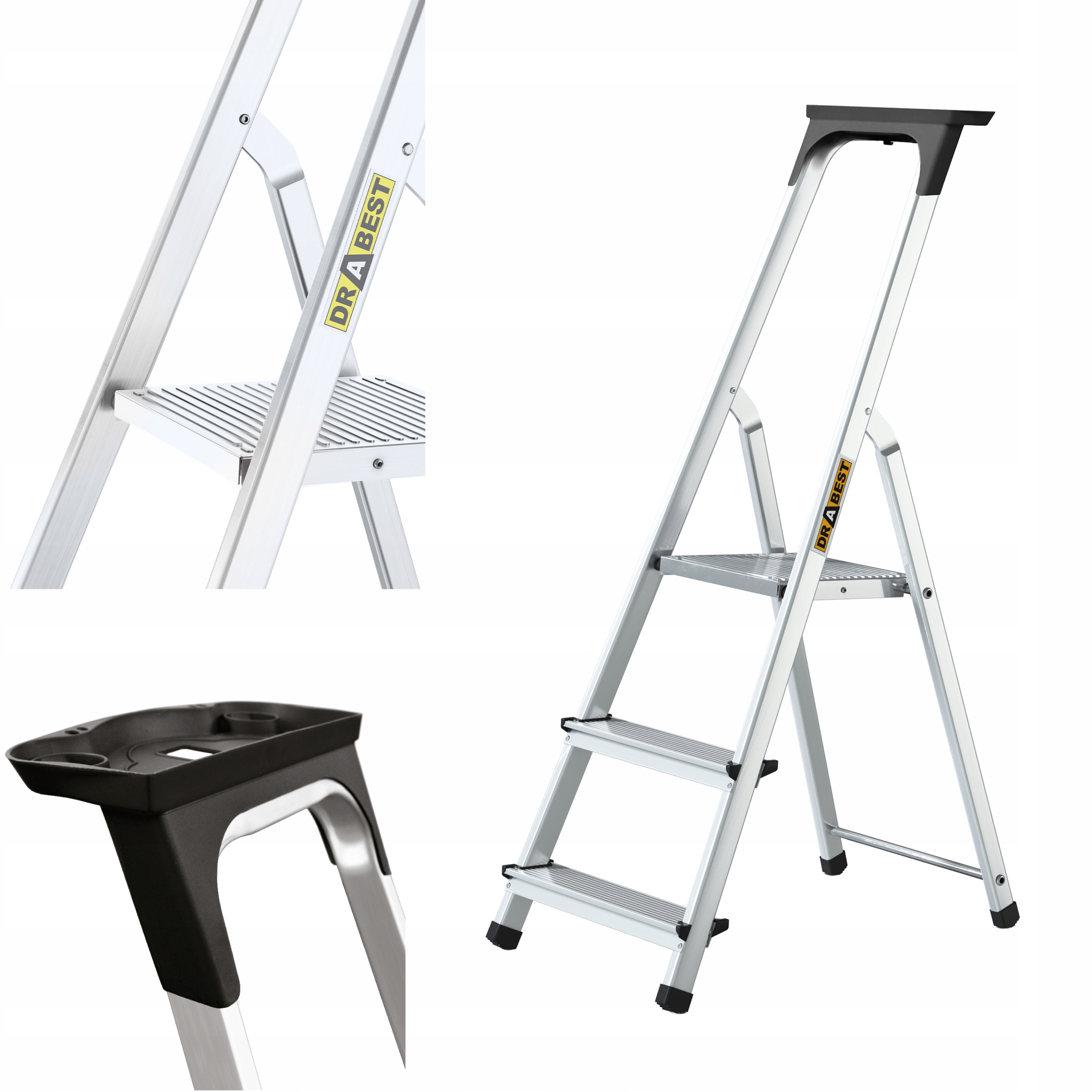 Žebřík jednostranný 3-stupňový Drabest Polička