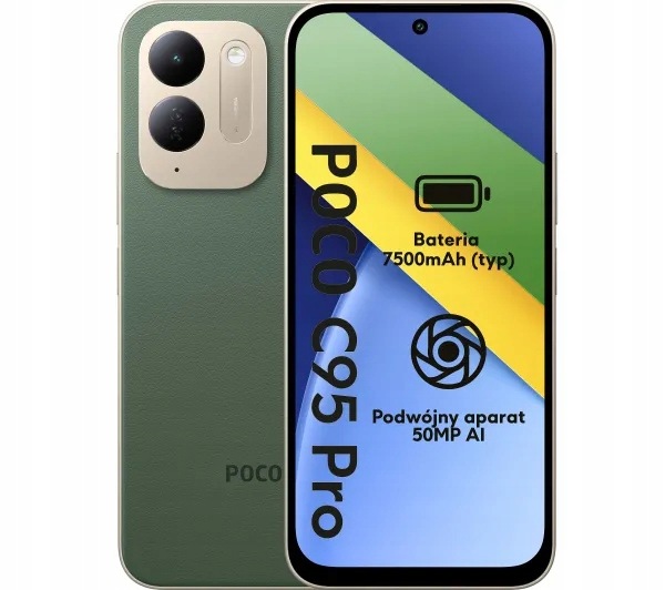 Smartfon Poco C95 Pro 8/256GB 7500mAh IP64 Ai 6,9'' 120Hz 50Mpix Zielony