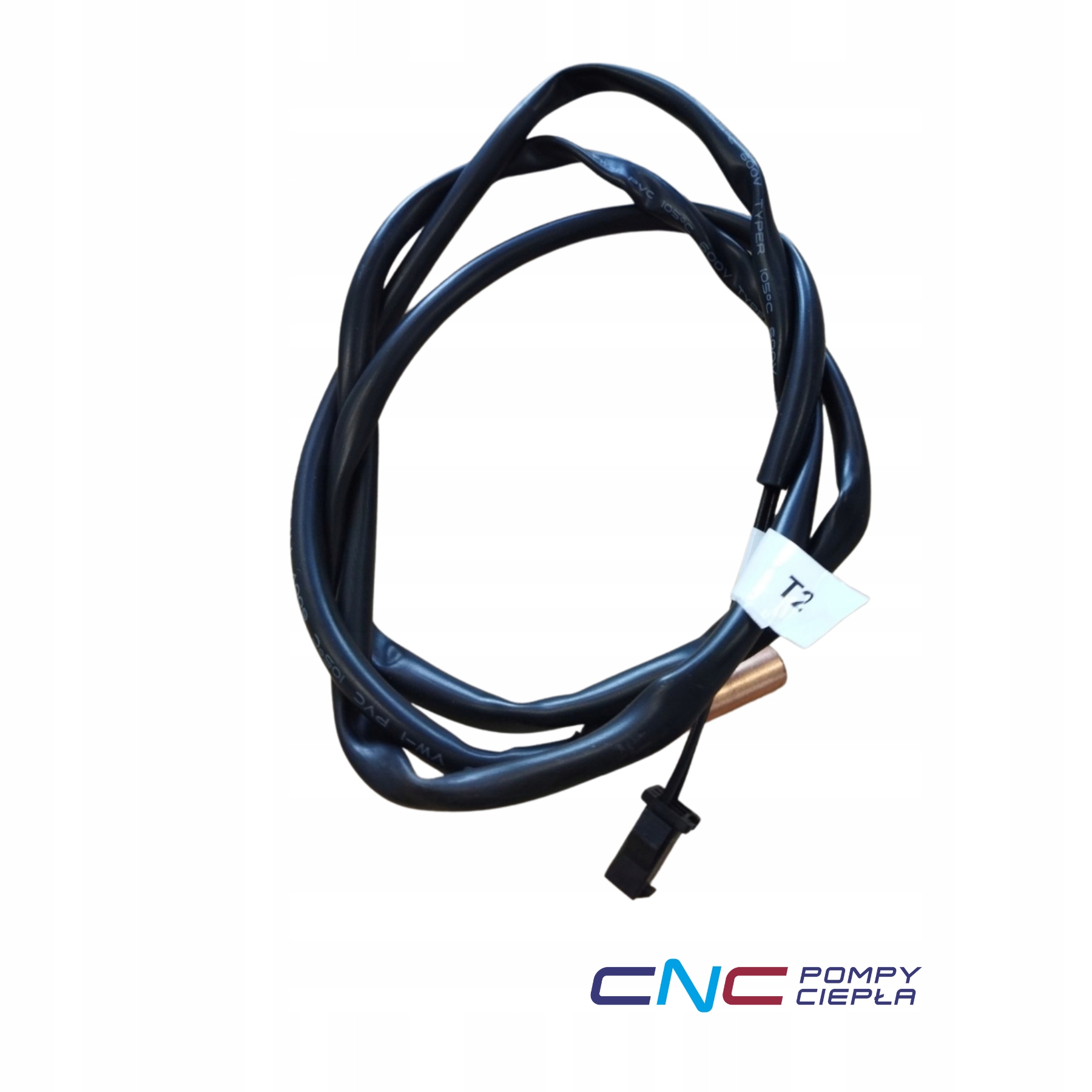 Czujnik temp. T2 – Midea / Kaisai / York czarny przewód, wtyczka ok. 1 m