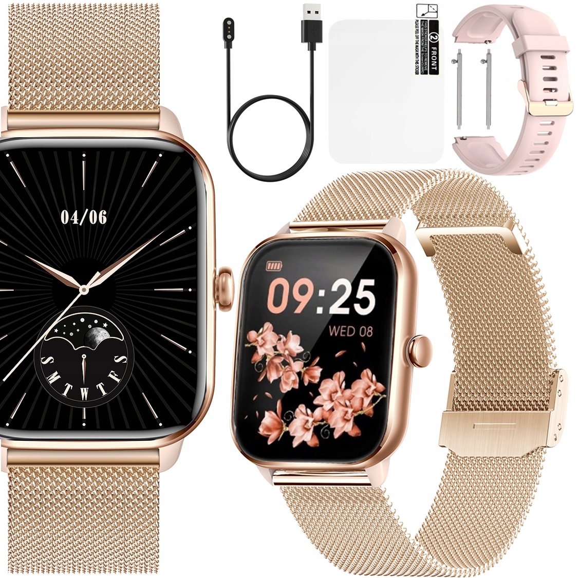 SMARTWATCH ZEGAREK DAMSKI ROZMOWY MENU PL PULS SPORT 2 PASKI SMART WATCH Model inny