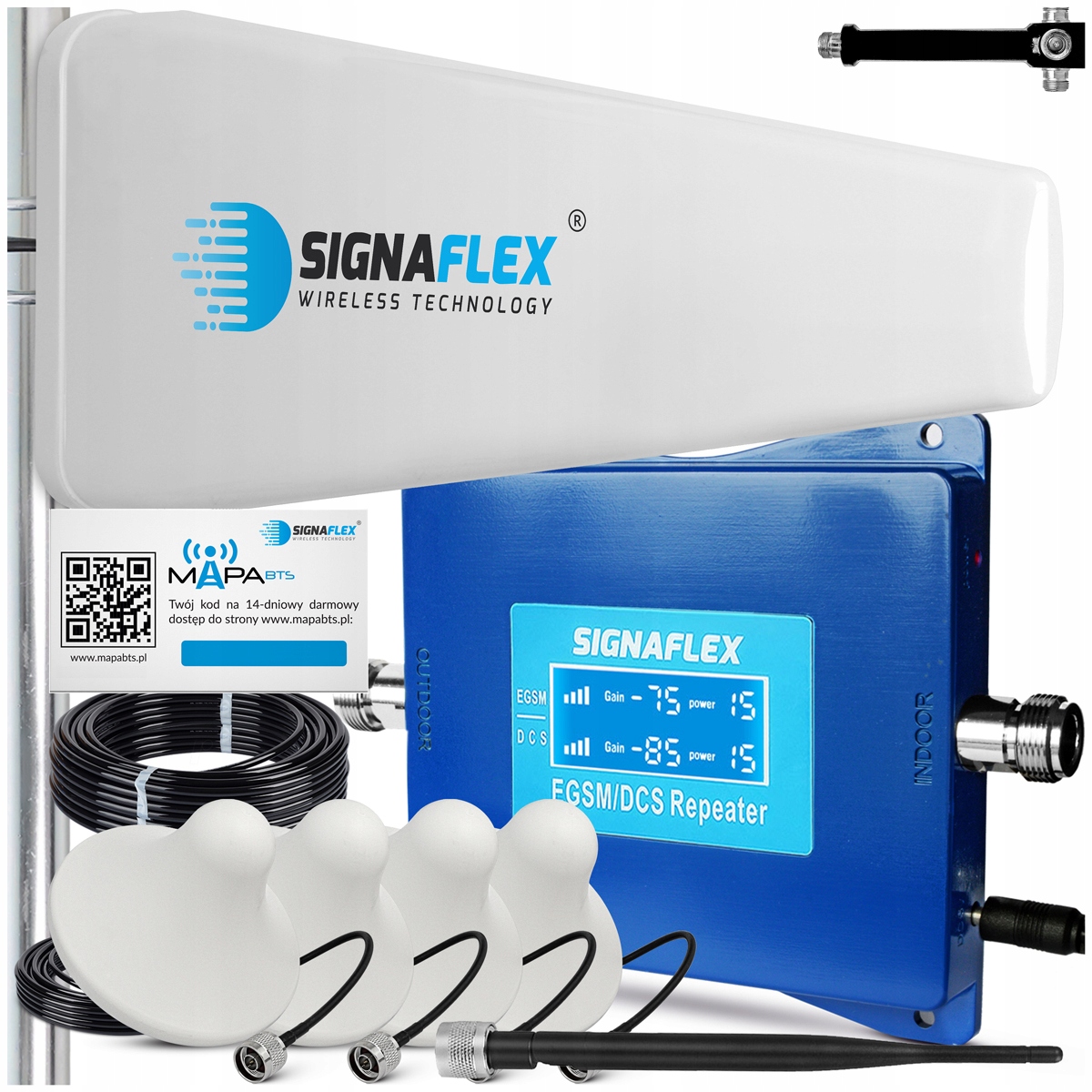 Sada Zosilňovačov Signaflex Egsm/dcs Blue LS-EGD10 T1 20dBi 10 m 4x hry