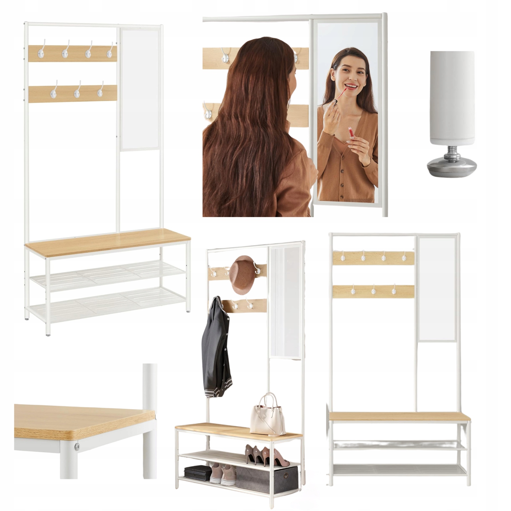 Skriňa Vešiak so zrkadlom do predsiene Skriňa na topánky so Sedadlom