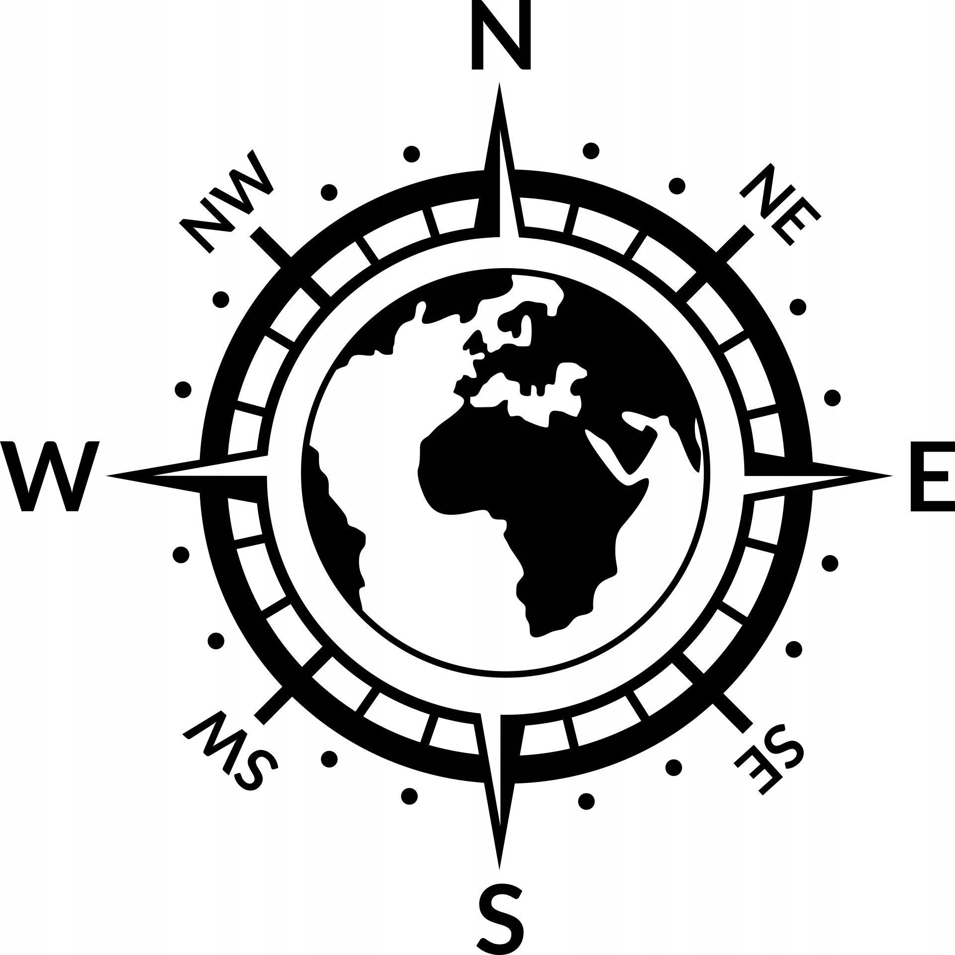 

naklejka Róża Wiatrów kompas Globus 4x4 van bus M