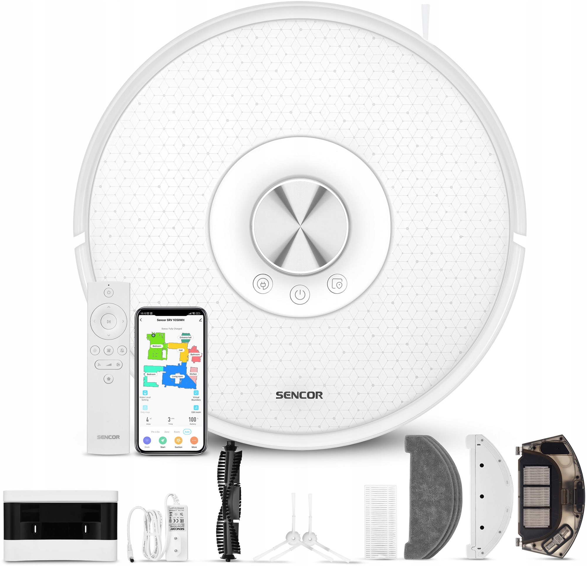 Robotický vysavač Sencor Srv 9350WH bílý