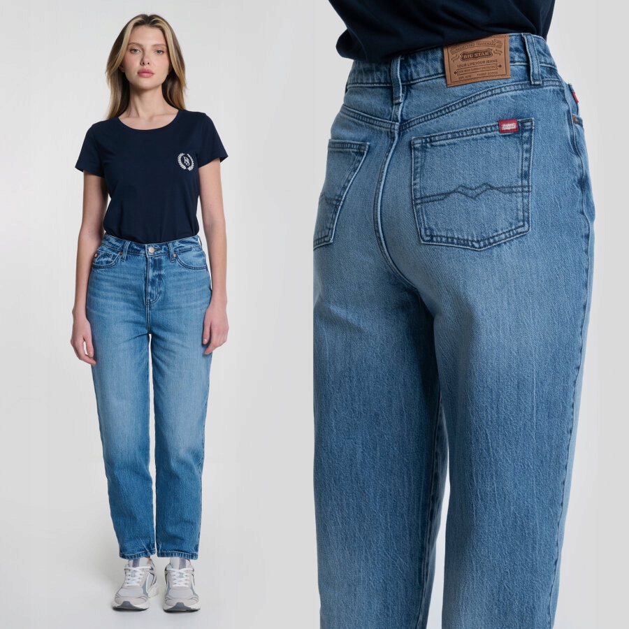 Big Star Dámské Džíny Mom Jeans Modré Silla 363 W26 L30
