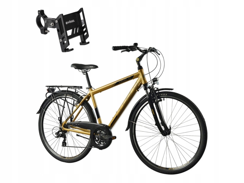 Rower trekkingowy Indiana X-Road 1.0 M23 28 cali męski Jasnobrązowy +Uchwyt