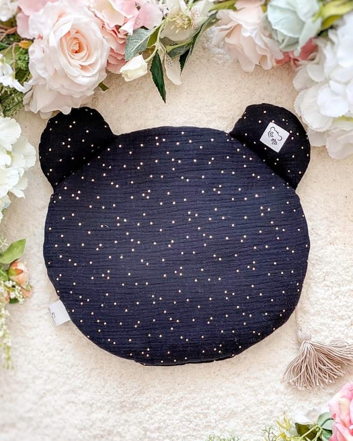 Poduszka Miś Moon Dream Muślin Black Exclusive
