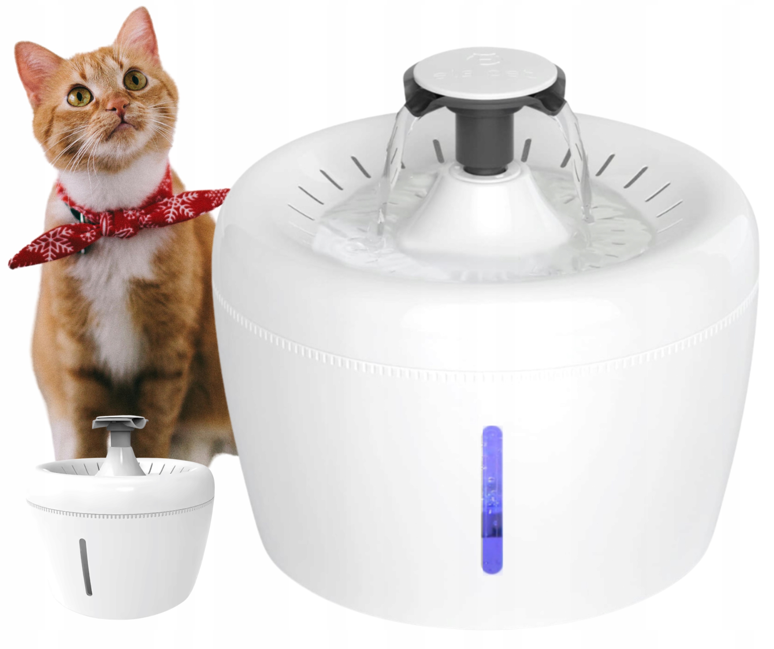 Levně Fontána Pro Kočky Napáječka pro psa Led podsvícení kapacita 2,5 litrů Filtr