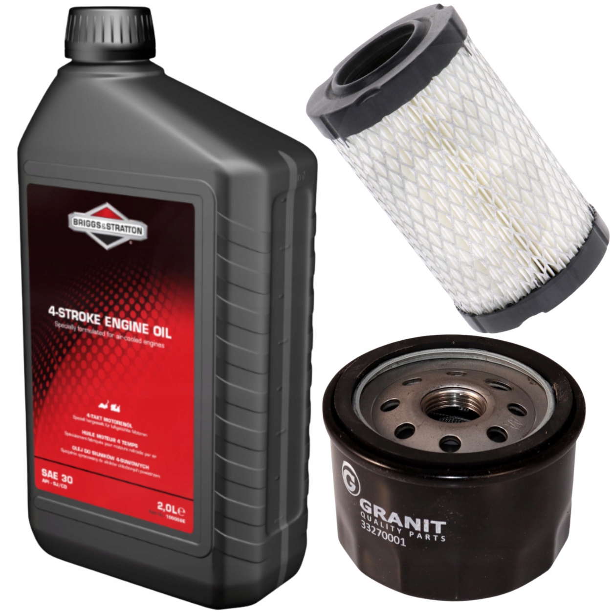 Vzduchový Filtr Briggs Stratton 796031 Olejový Filtr 492932S Olej 2L Sada