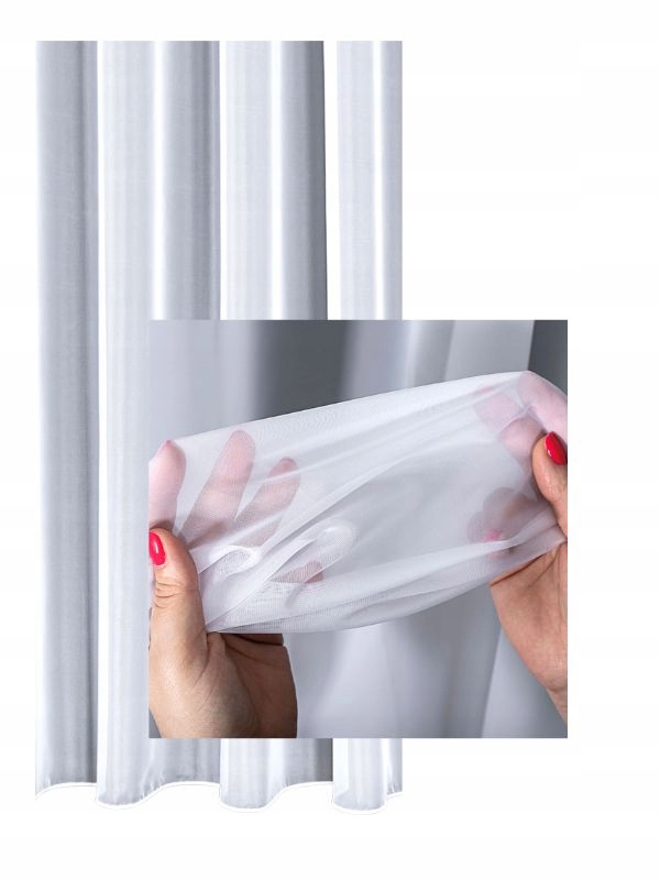 Záclony Záclona s páskou Biela Voál Ležiaci jemný lesk š.350x220