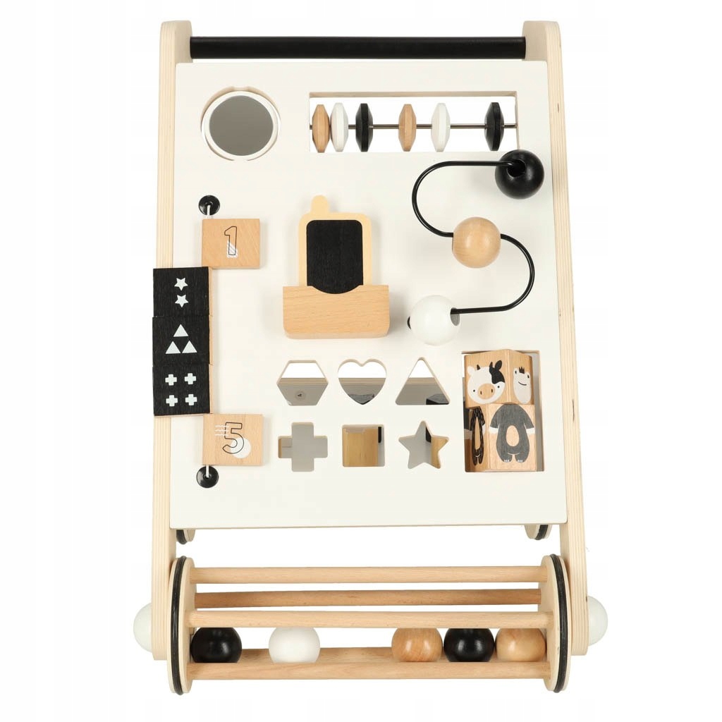 Pchacz drewniany chodzik edukacyjny z sorterem Marka Ikonka