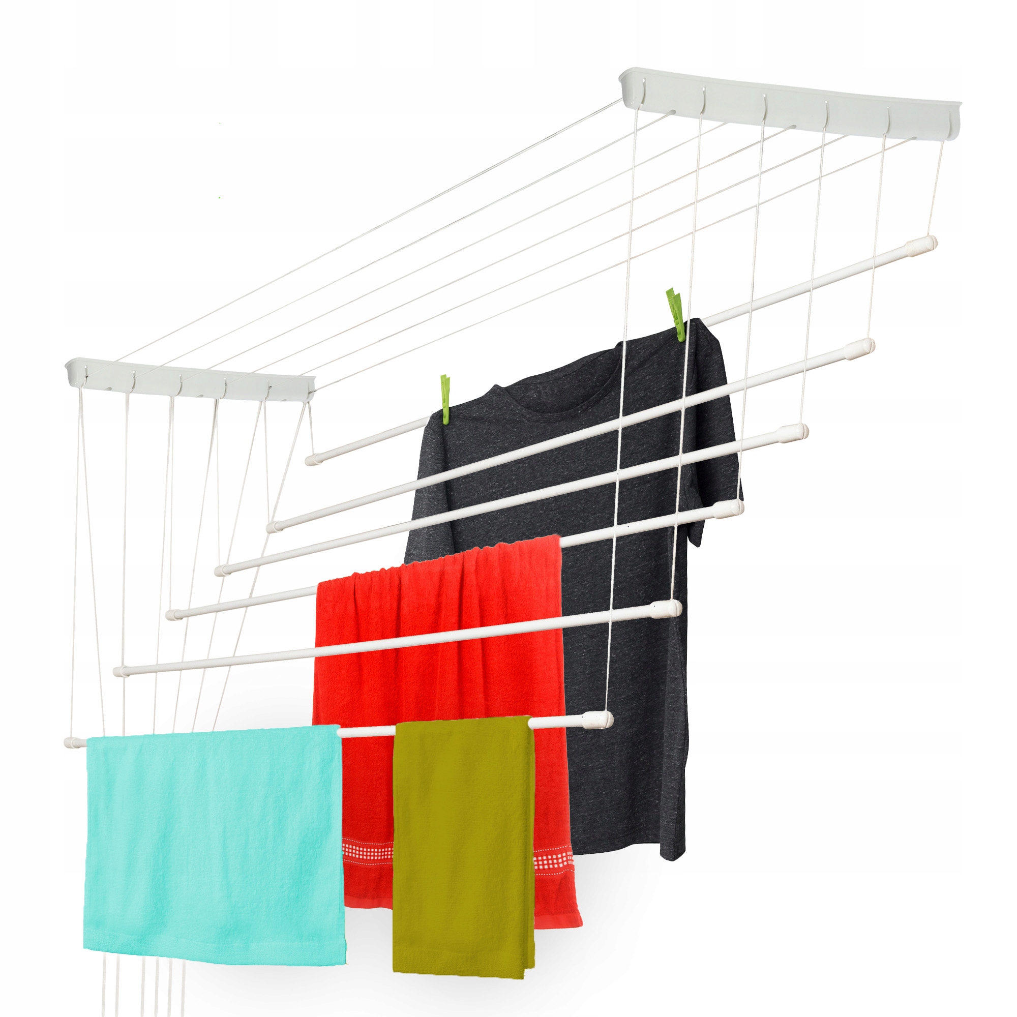 Levně Sušák Na Prádlo Stropní 6 Koupelnových Tyčí Balkon 120 cm