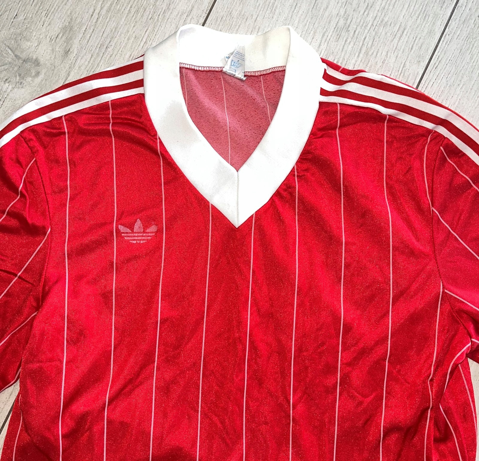 1970s Adidas Ventex Red Shirt Vintage S/M Marka adidas