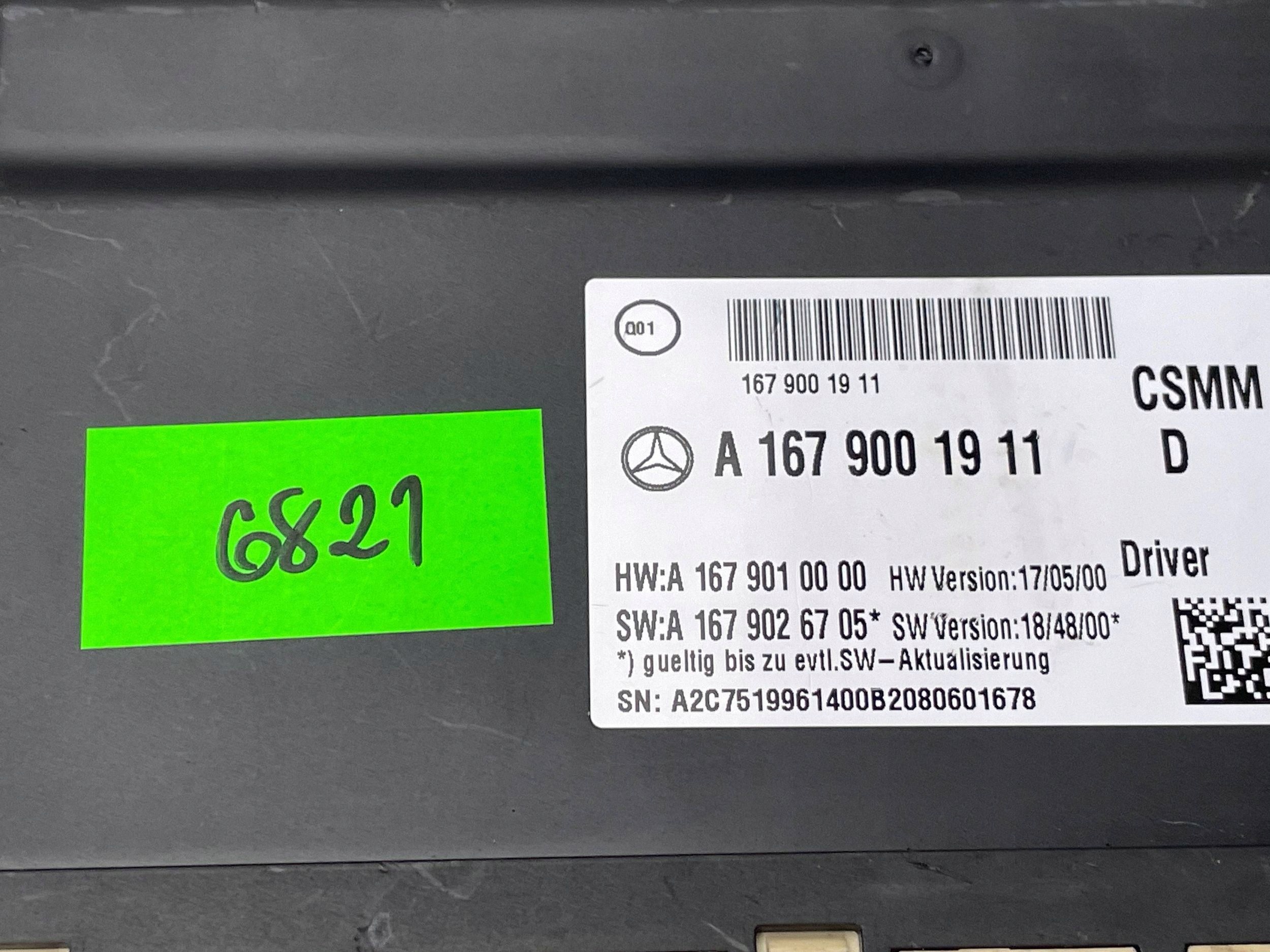 modul SITZ MERCEDES A1679001911 Original !J