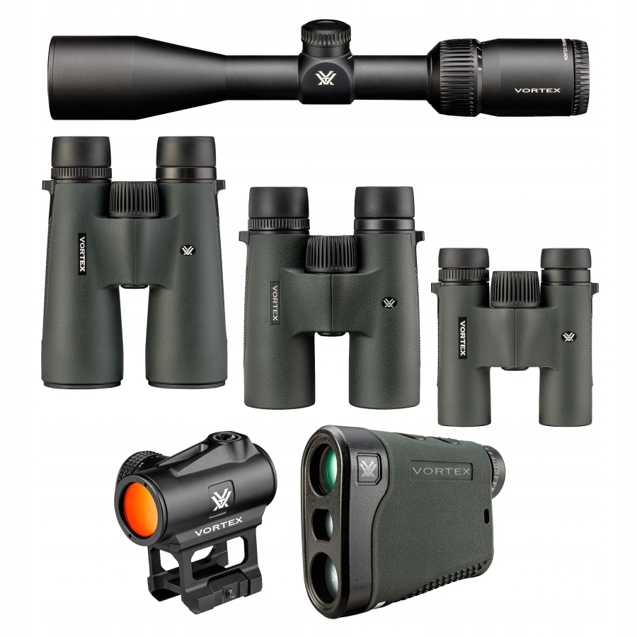 Sada Vortex Triumph Luneta HD3–9×40/Dalekohled 10x28,10x42,12x50/Kolimátor