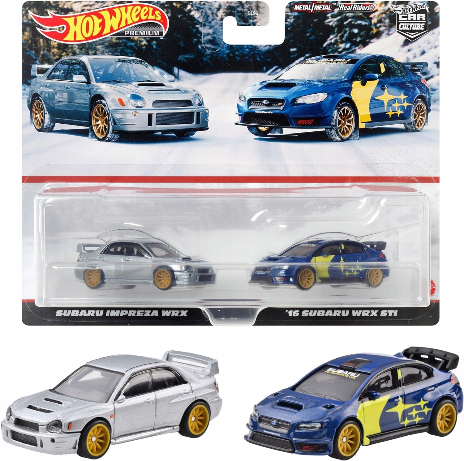 Hot Wheels Premium Subaru Impreza Wrx & '16 Subaru Wrx Sti 2-pak 2-pack