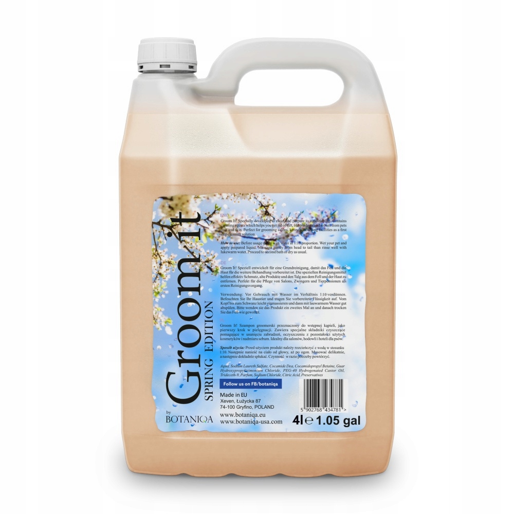 Botaniqa Groom It Spring 4 l szampon do pierwszego mycia