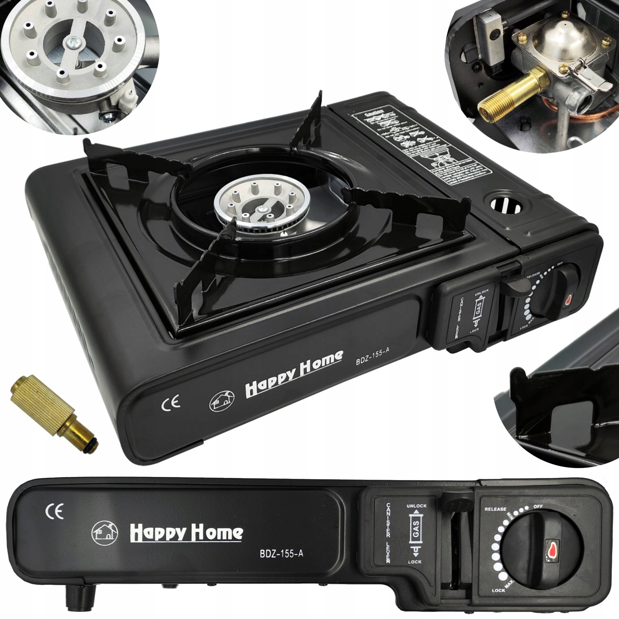 Plynový turistický vařič přenosný 2v1 Piezo