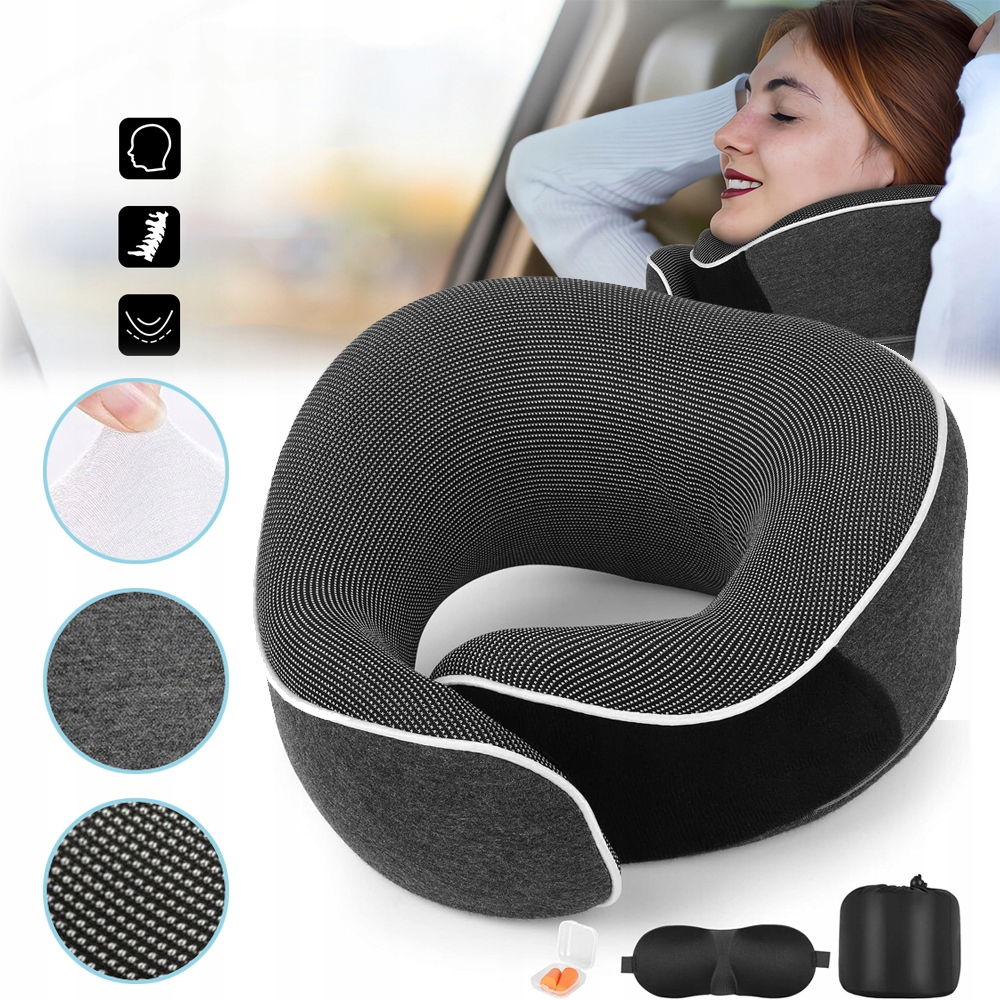 PRZENOŚNA PODUSZKA PODRÓŻNA, PODUSZKA POD SZYJĘ Z PIANKI,PODUSZKA DO SPANIA
