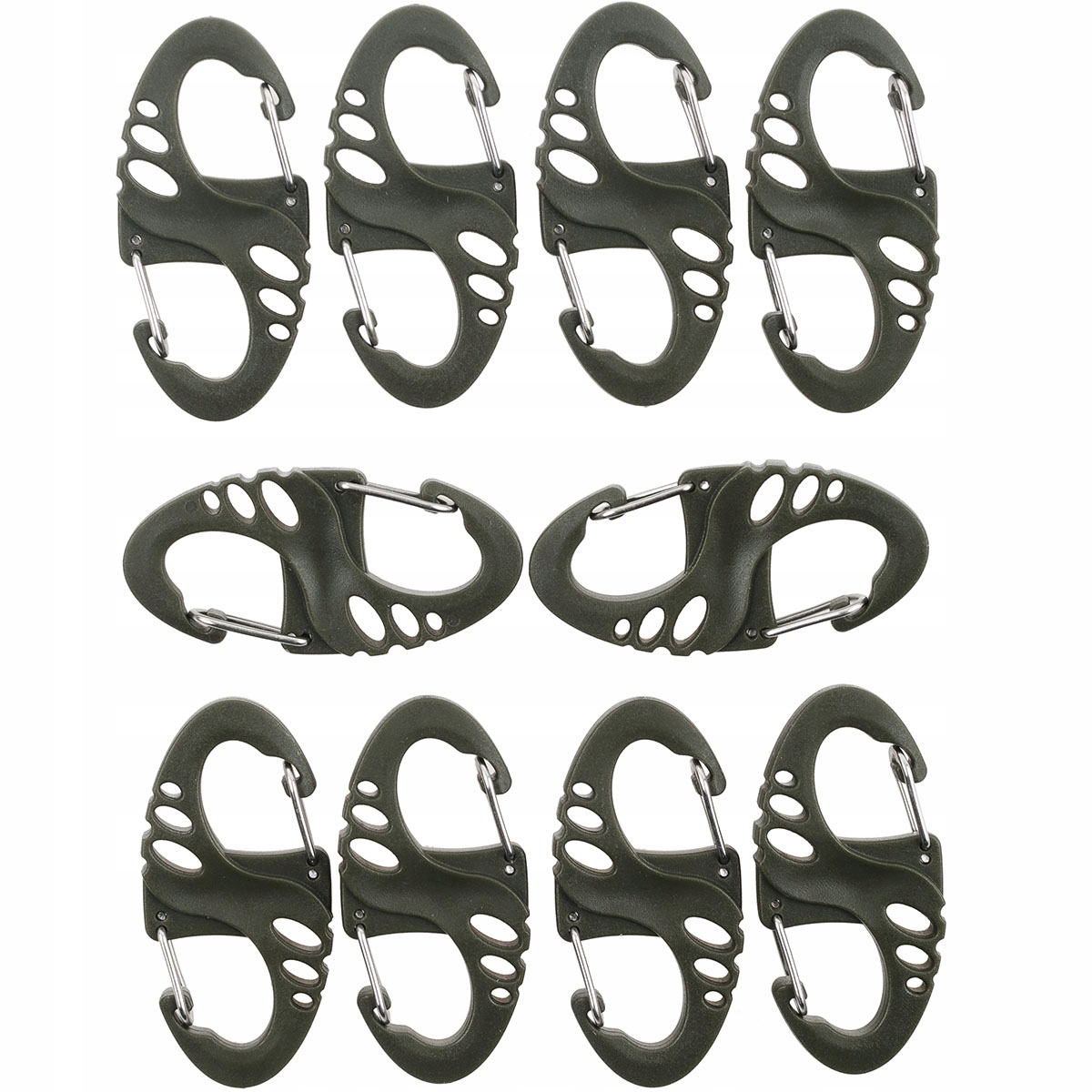 Zestaw karabińczyków Mil-Tec S-Hook karabinki pomocnicze 10 szt. Olive