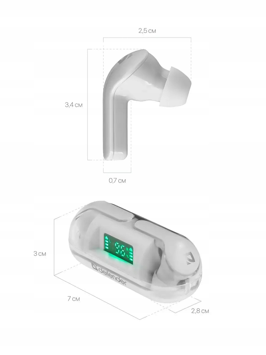 SŁUCHAWKI DEFENDER BLUETOOTH TWINS 916 BIAŁE — 23