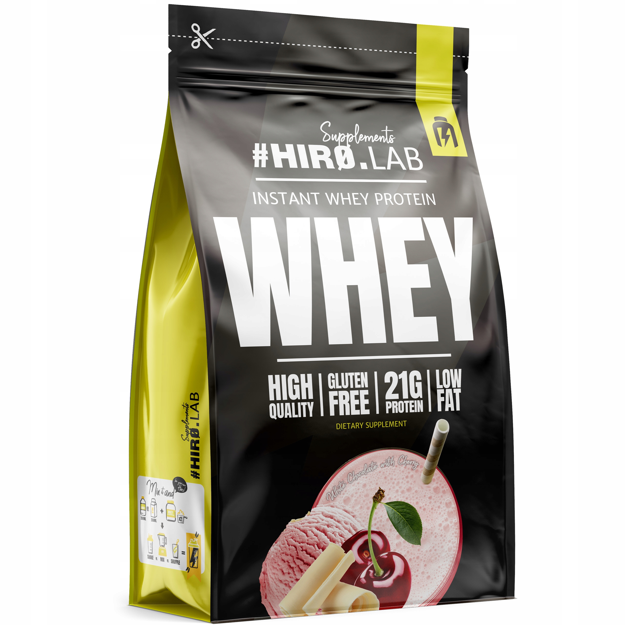 Hiro.lab Instantní syrovátkový protein 2000 g bílá čokoláda višeň