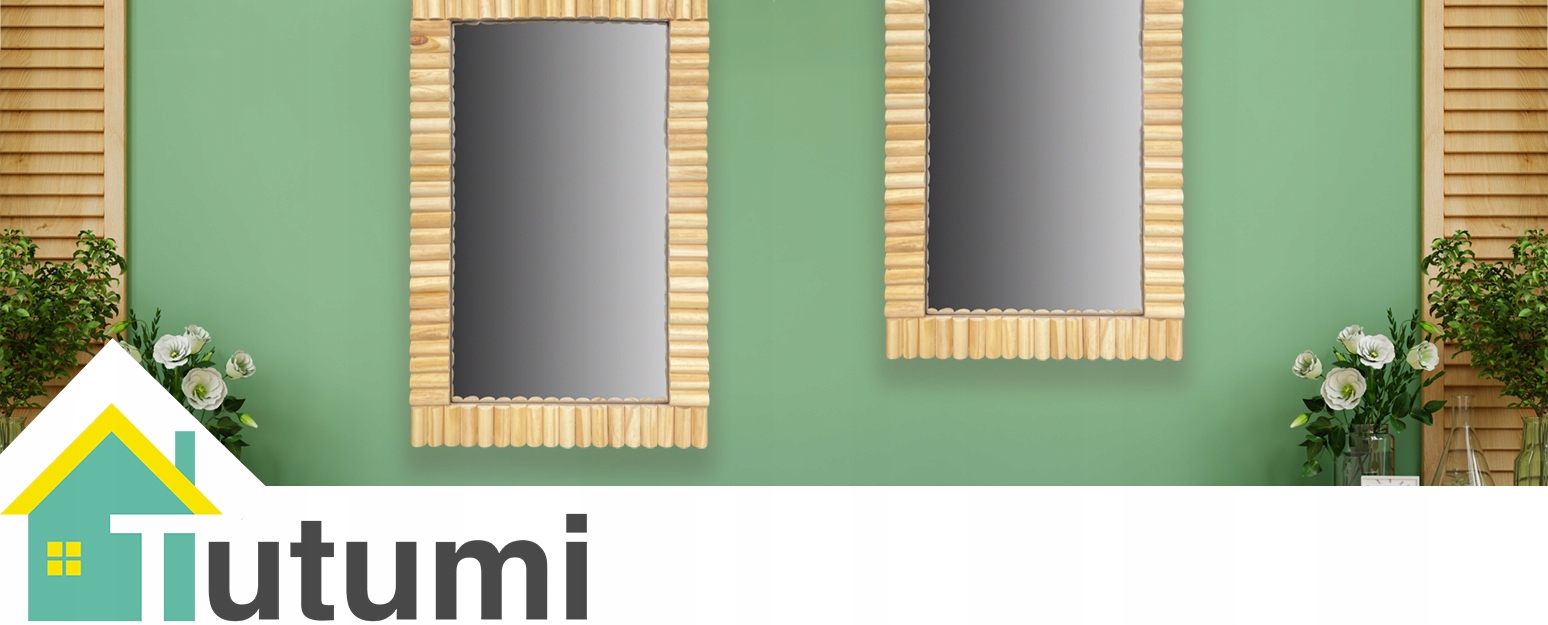 LUSTRO BOHO BAMBUS ŚCIENNE PROSTOKĄT 55cm NATURAL Wysokość 550 mm