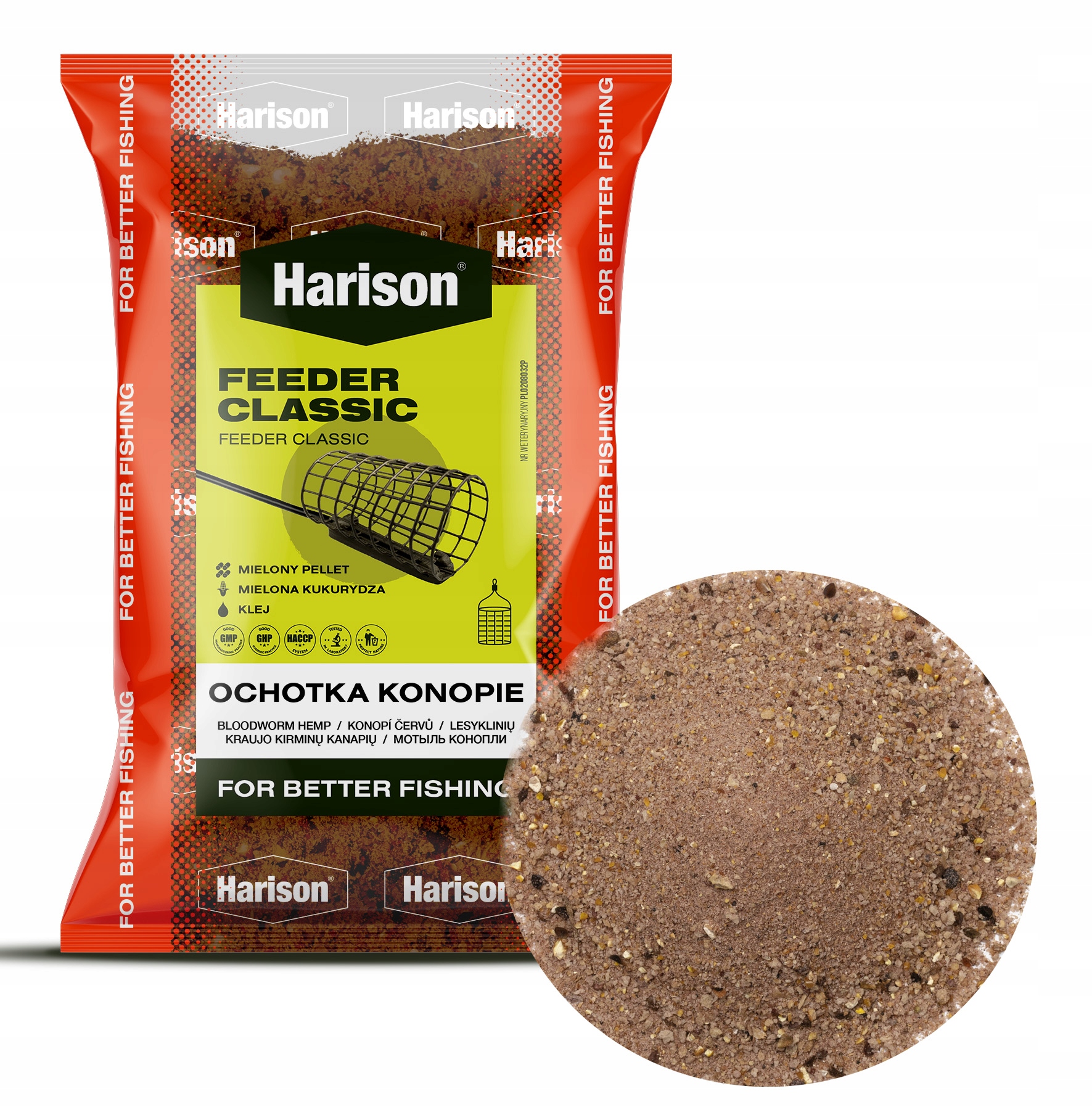 Zanęta Wędkarska Harison Feeder Classic Ochotka Konopie 1KG mix,karp,lin
