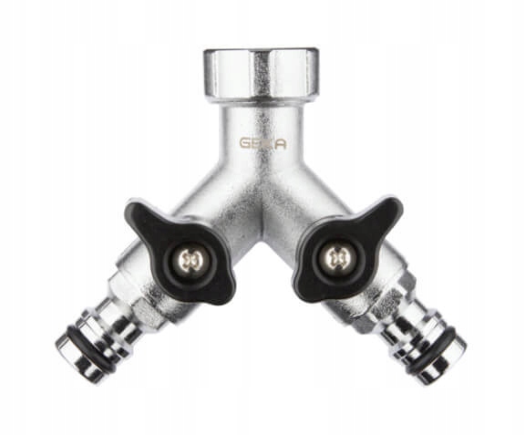 

Kran dwudrożny rozdzielacz G3/4 Geka Plus wtyki