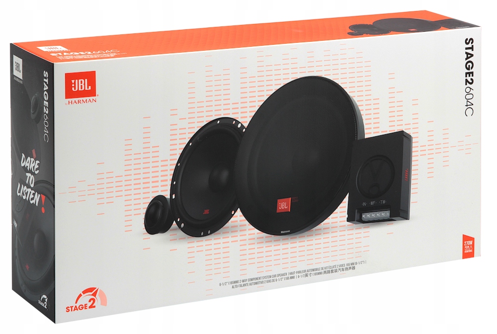 GŁOŚNIKI SAMOCHODOWE JBL STAGE2 604C SYSTEM 165MM 270W BASOWE+ WYSOKOTONOWE Moc znamionowa RMS 45 W