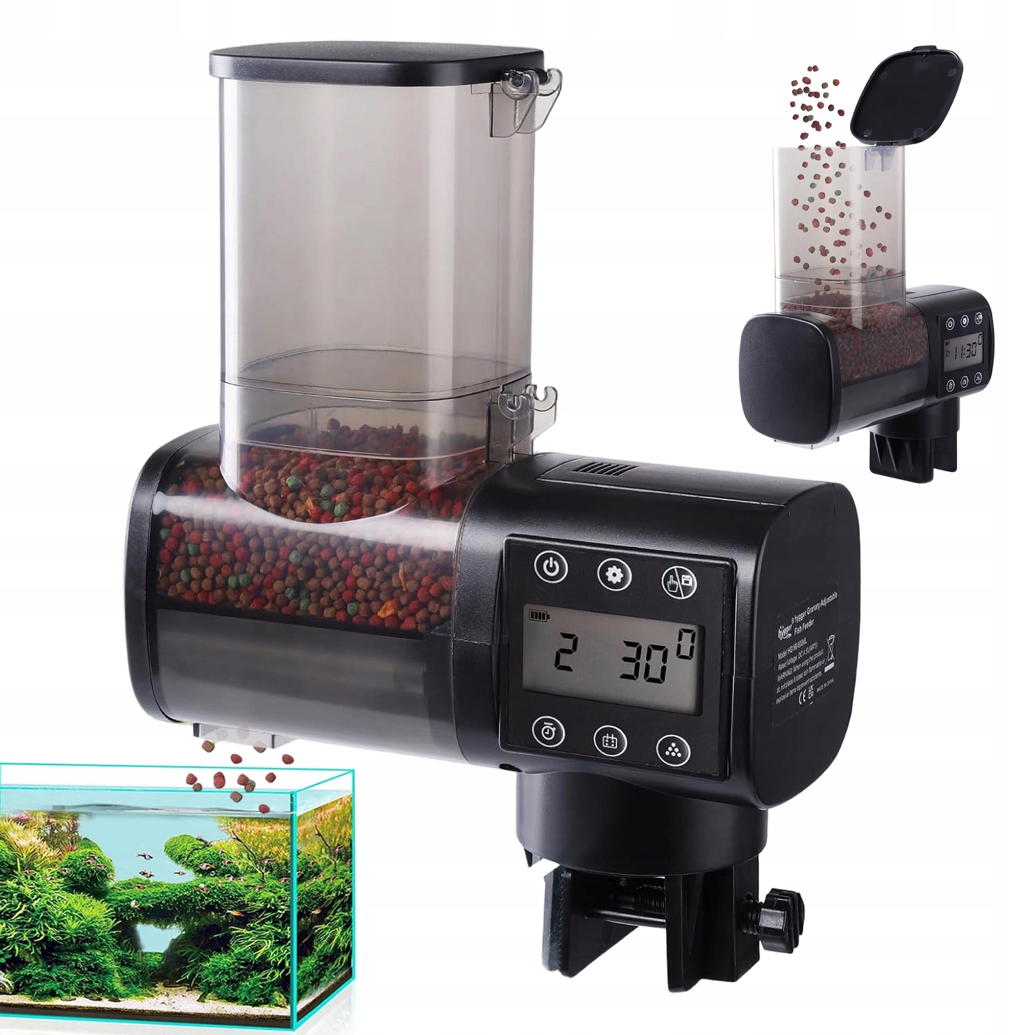 Levně Automatické Krmítko Pro Rybí Ryby 500 ML S LCD Obrazovkou S Časovačem