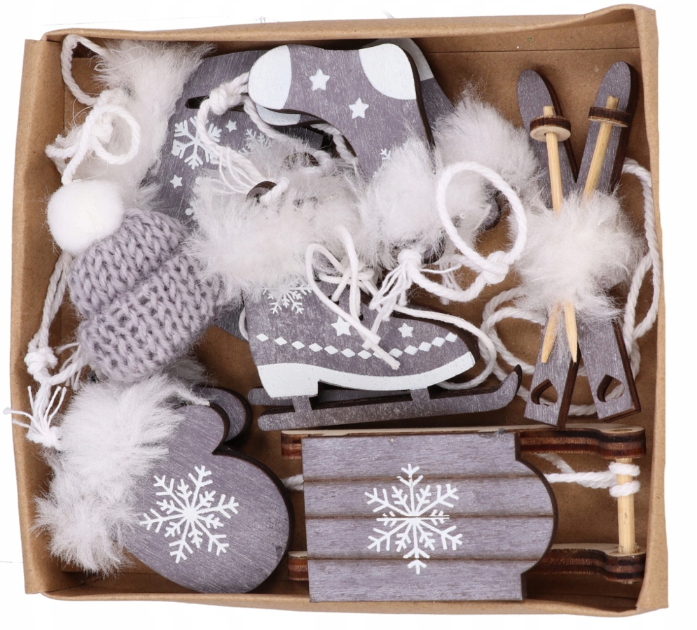 zestaw  zimowych zawieszek ski box  3cm-7cm 6szt. | HGM-90147 — 3